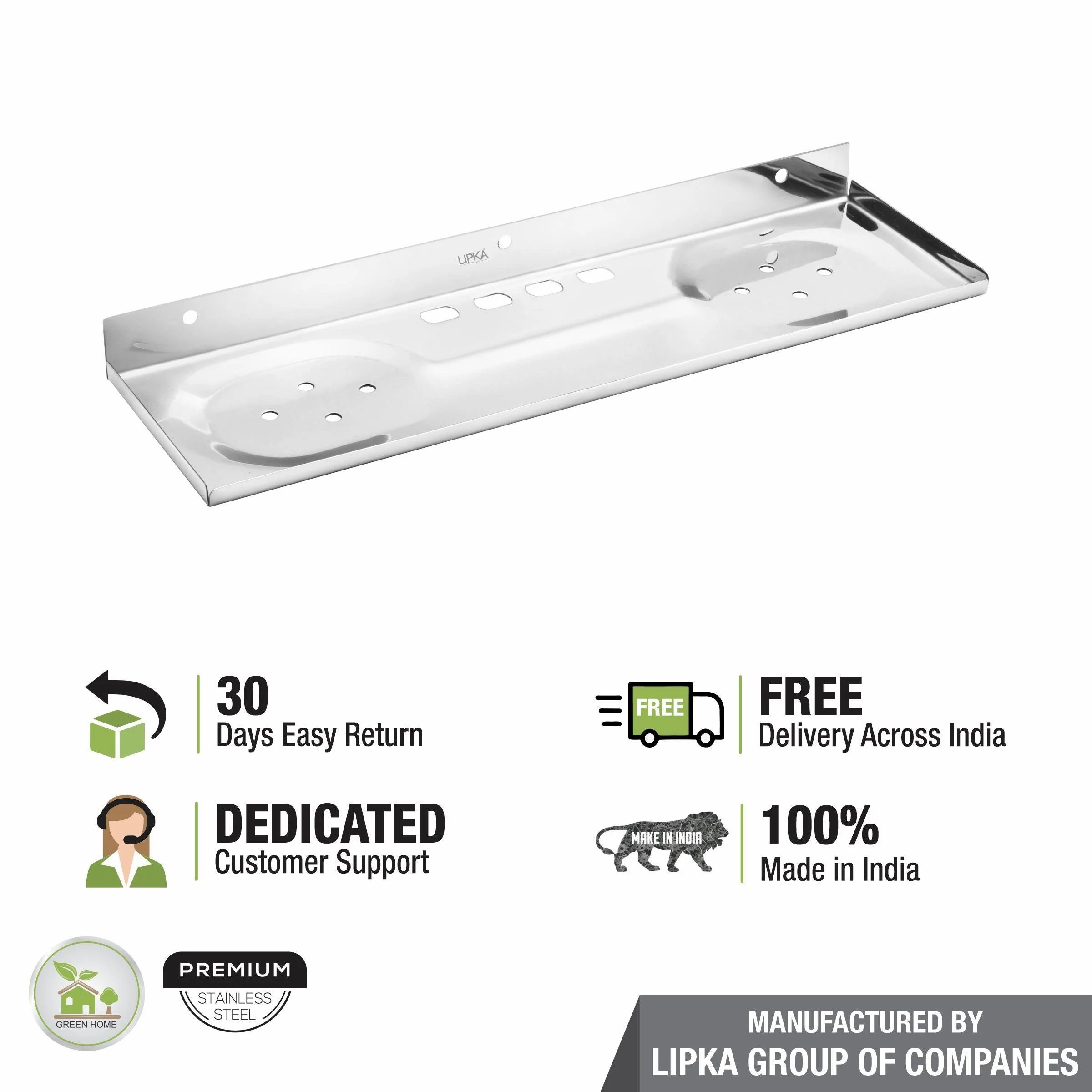 Silver Wall Shelf Tray (4 x 14 Inches) - LIPKA - Image 3