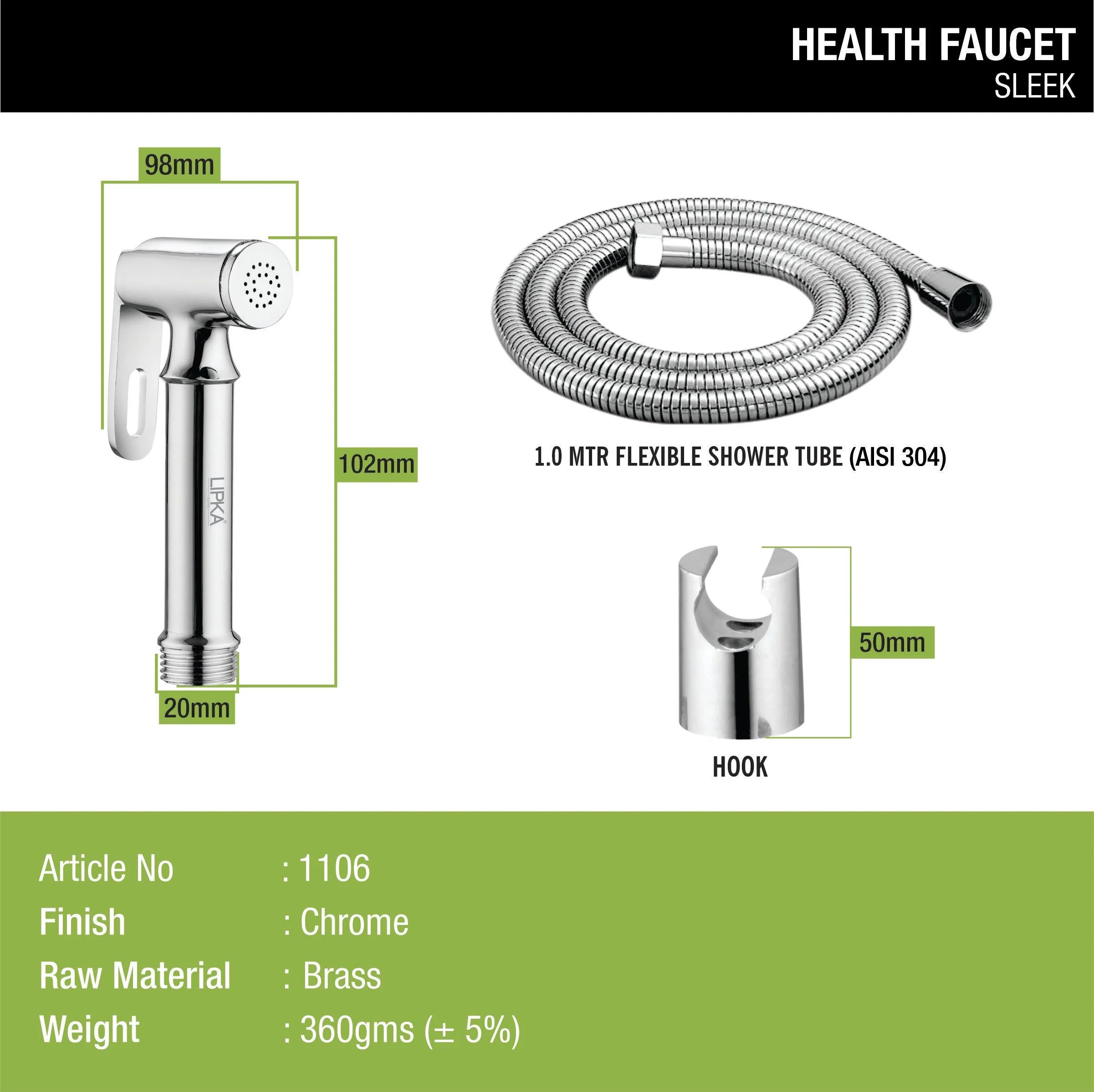 Sleek Brass Health Faucet (Complete Set) - LIPKA - Image 3