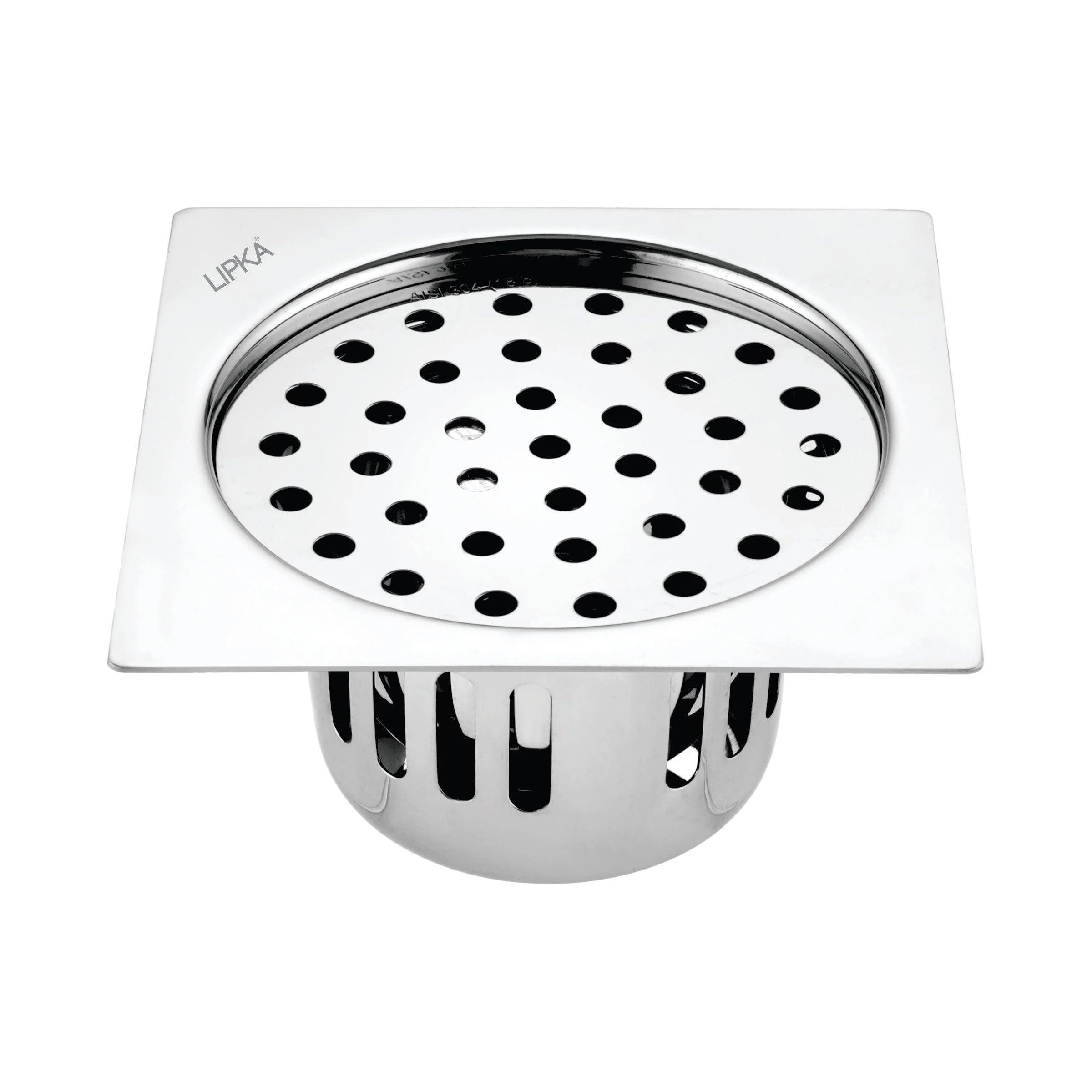 Square Flat Cut Floor Drain (5 x 5 Inches) with Cockroach Trap - LIPKA
