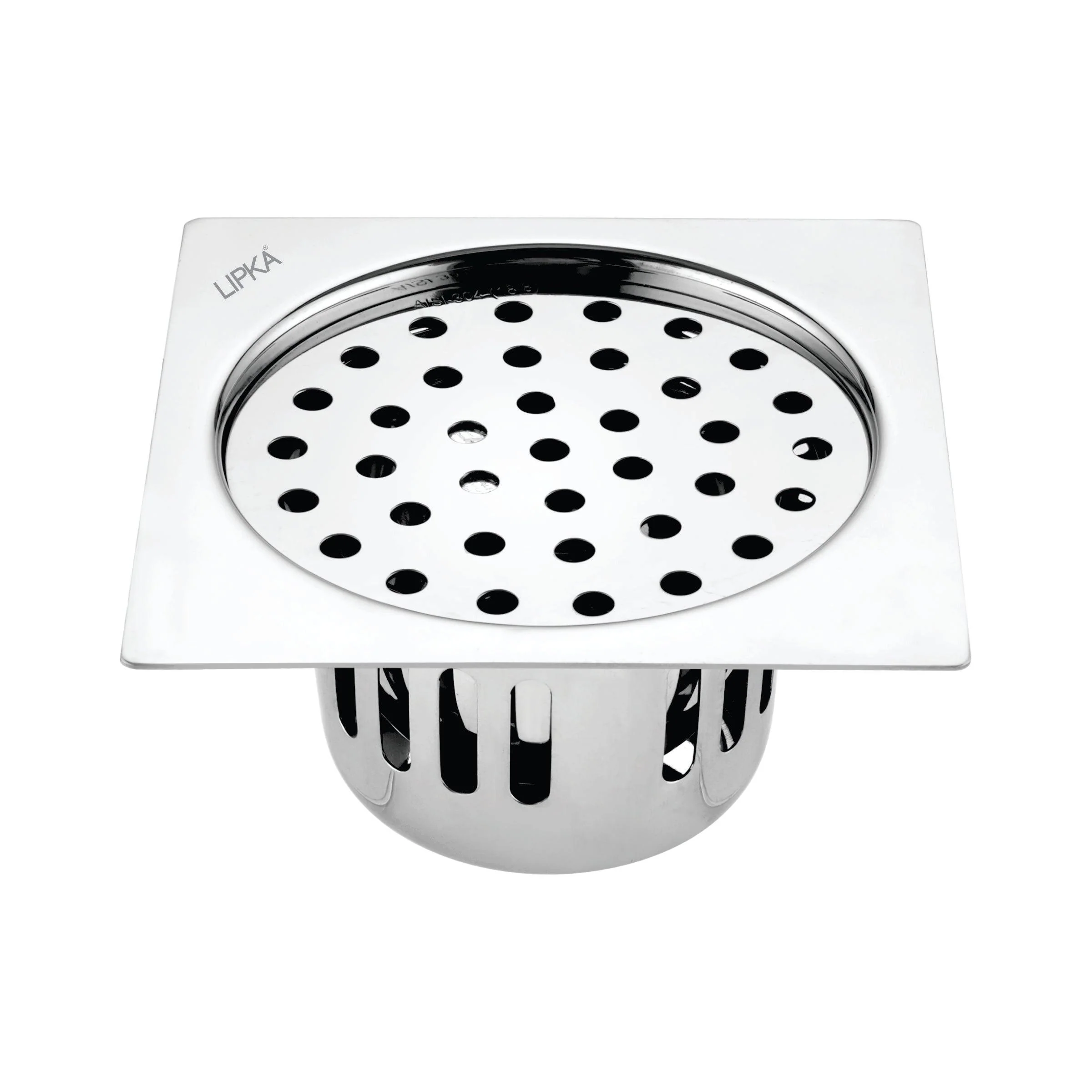 Square Flat Cut Floor Drain (6 x 6 Inches) with Cockroach Trap - LIPKA