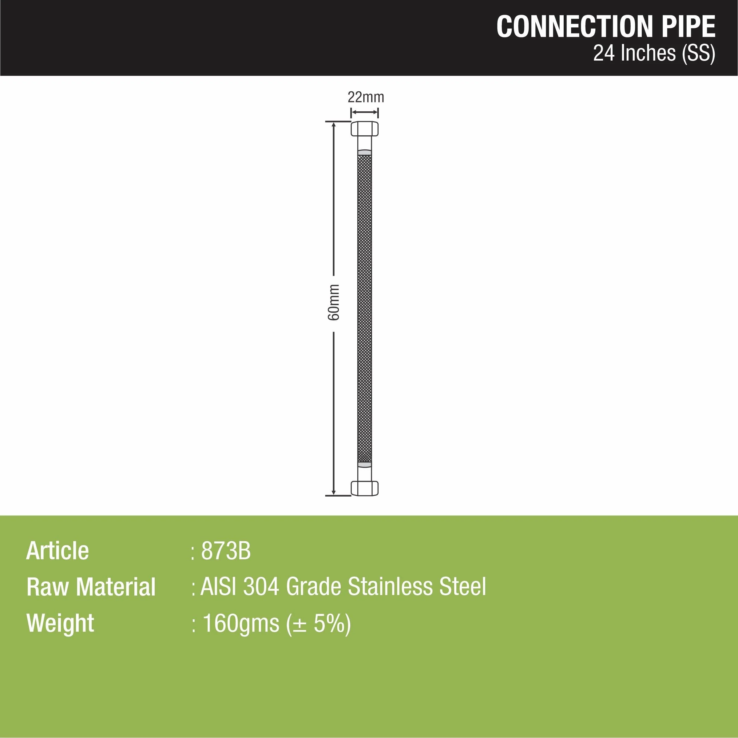 Connection Pipe 304-Grade (24 Inches) (Pack of 2)- LIPKA - Image 3