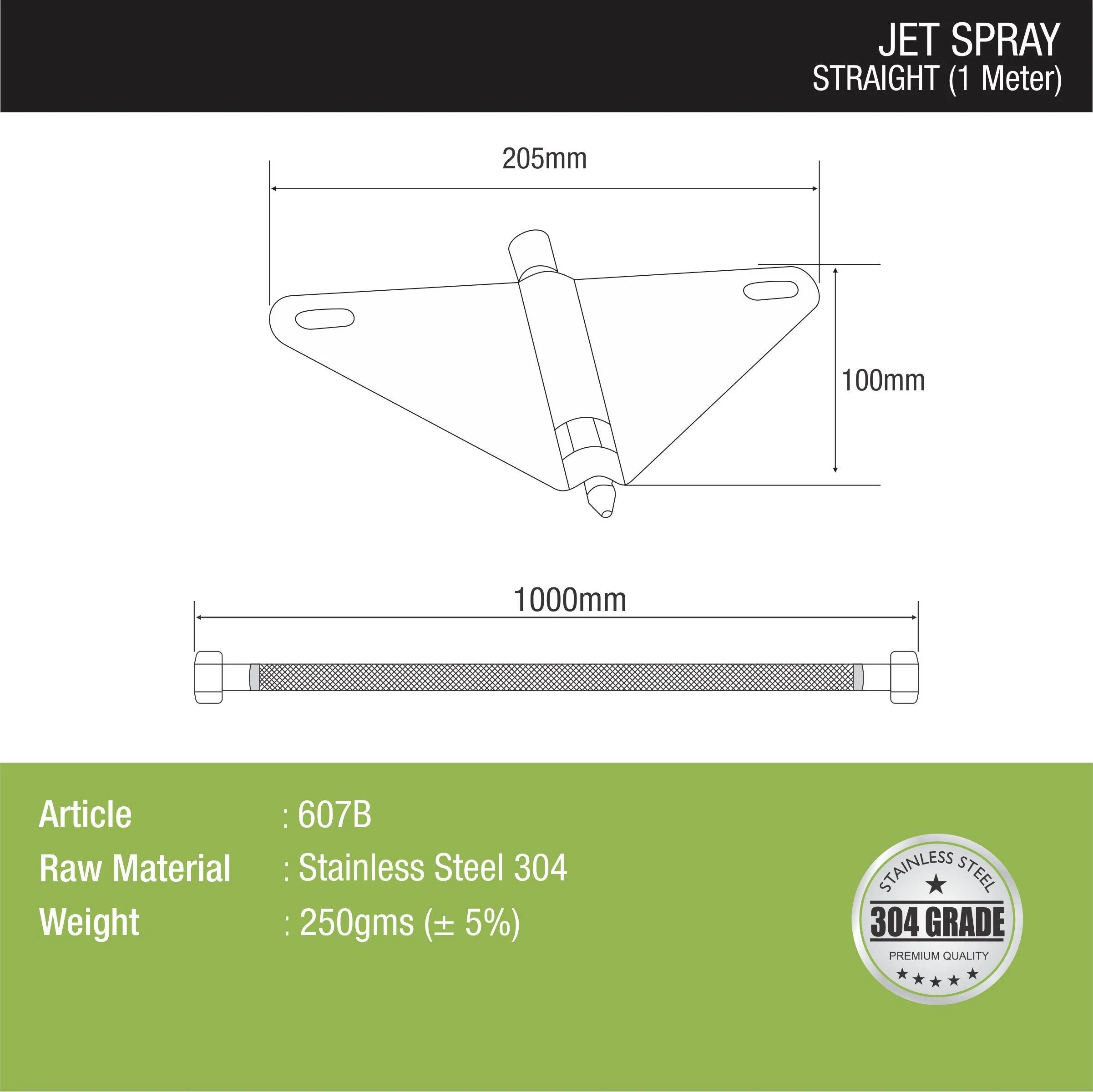 Straight Jet Spray with 304-Grade SS Holder & 1 Meter Hose - LIPKA - Image 2