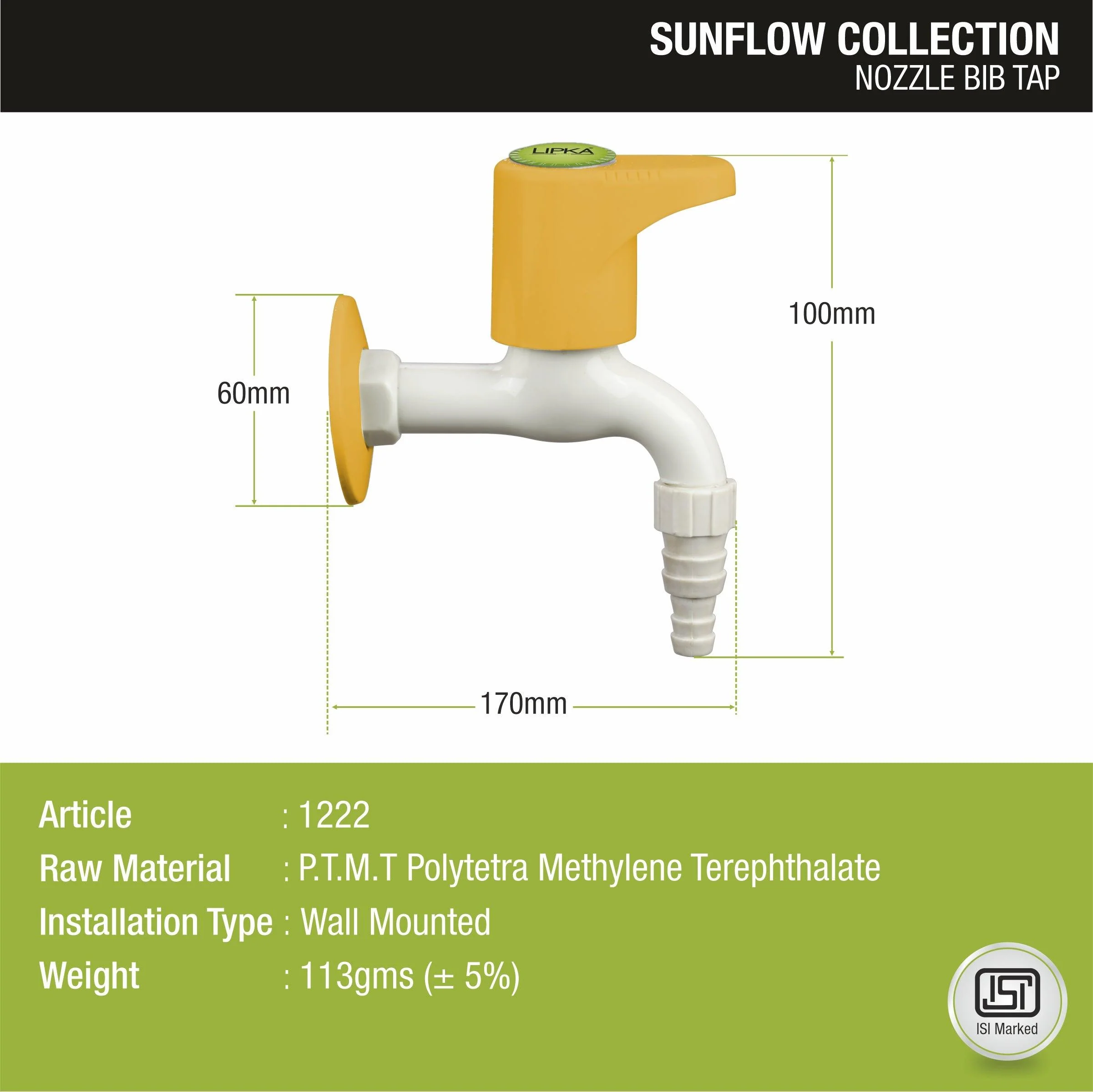 Sunflow Nozzle Bib Tap PTMT Faucet - LIPKA - Image 2