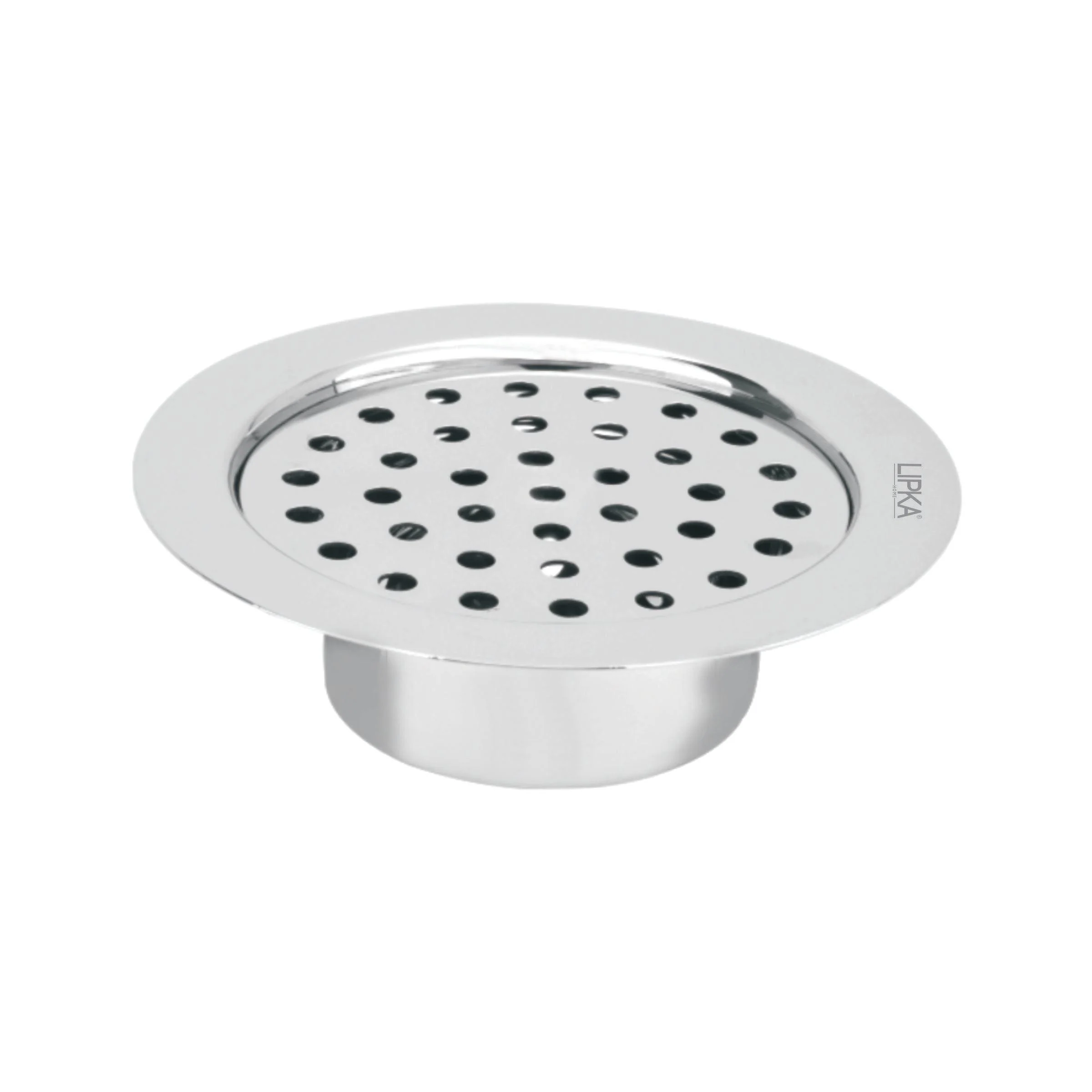 Super Sleek Round Flat Cut Floor Drain (5 Inches) with Cockroach Trap - LIPKA