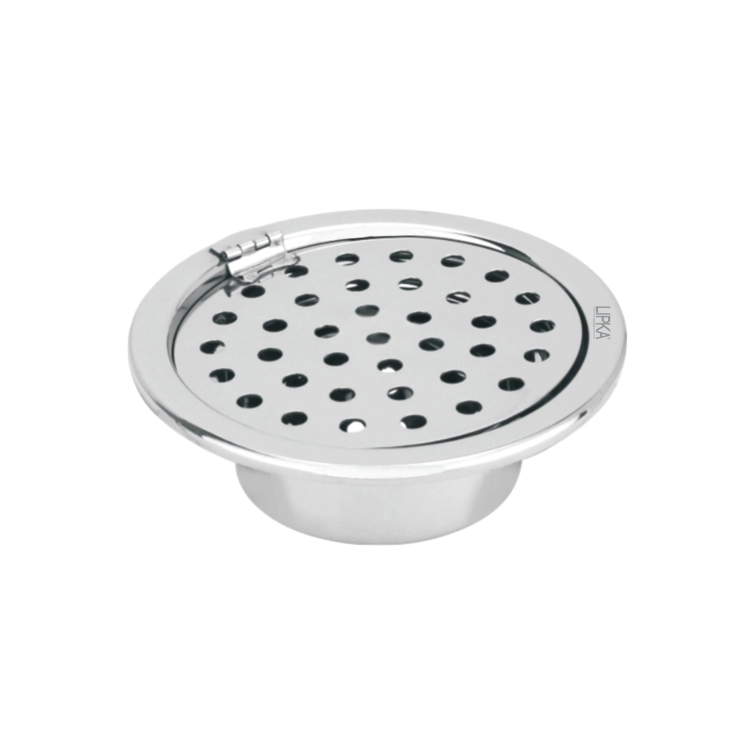 Super Sleek Round Floor Drain (5 inches) with Hinge and Cockroach Trap - LIPKA