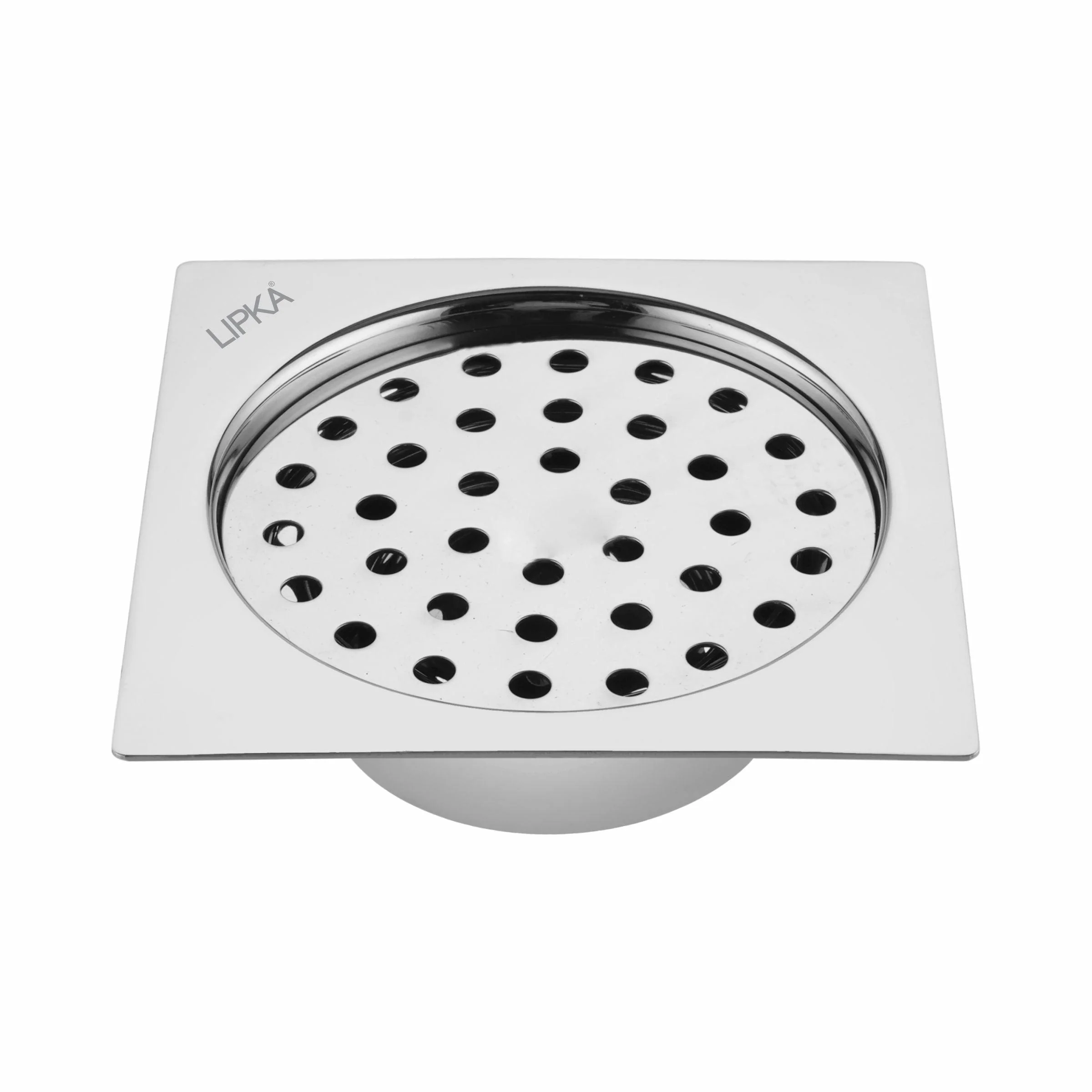 Super Sleek Square Flat Cut Floor Drain (5 x 5 Inches) with Cockroach Trap - LIPKA