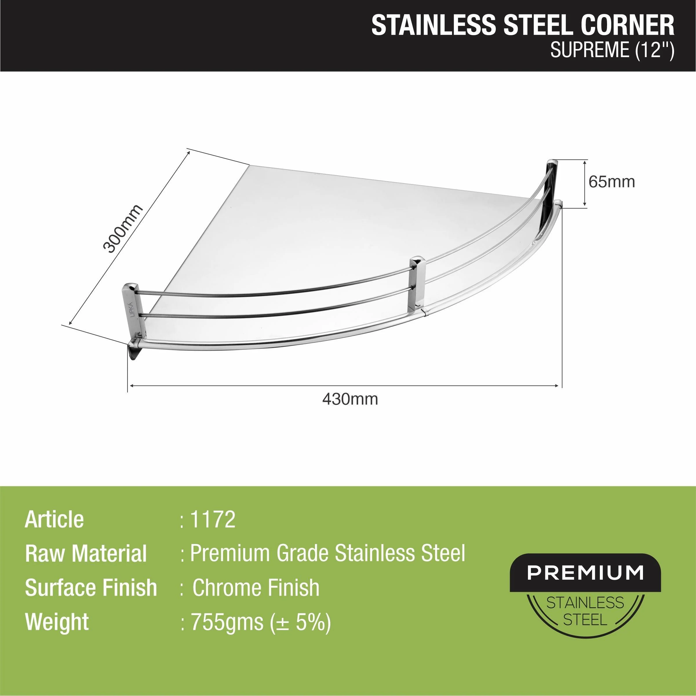 Supreme Round Corner Shelf Tray (12 x 12 Inches) - LIPKA - Image 2