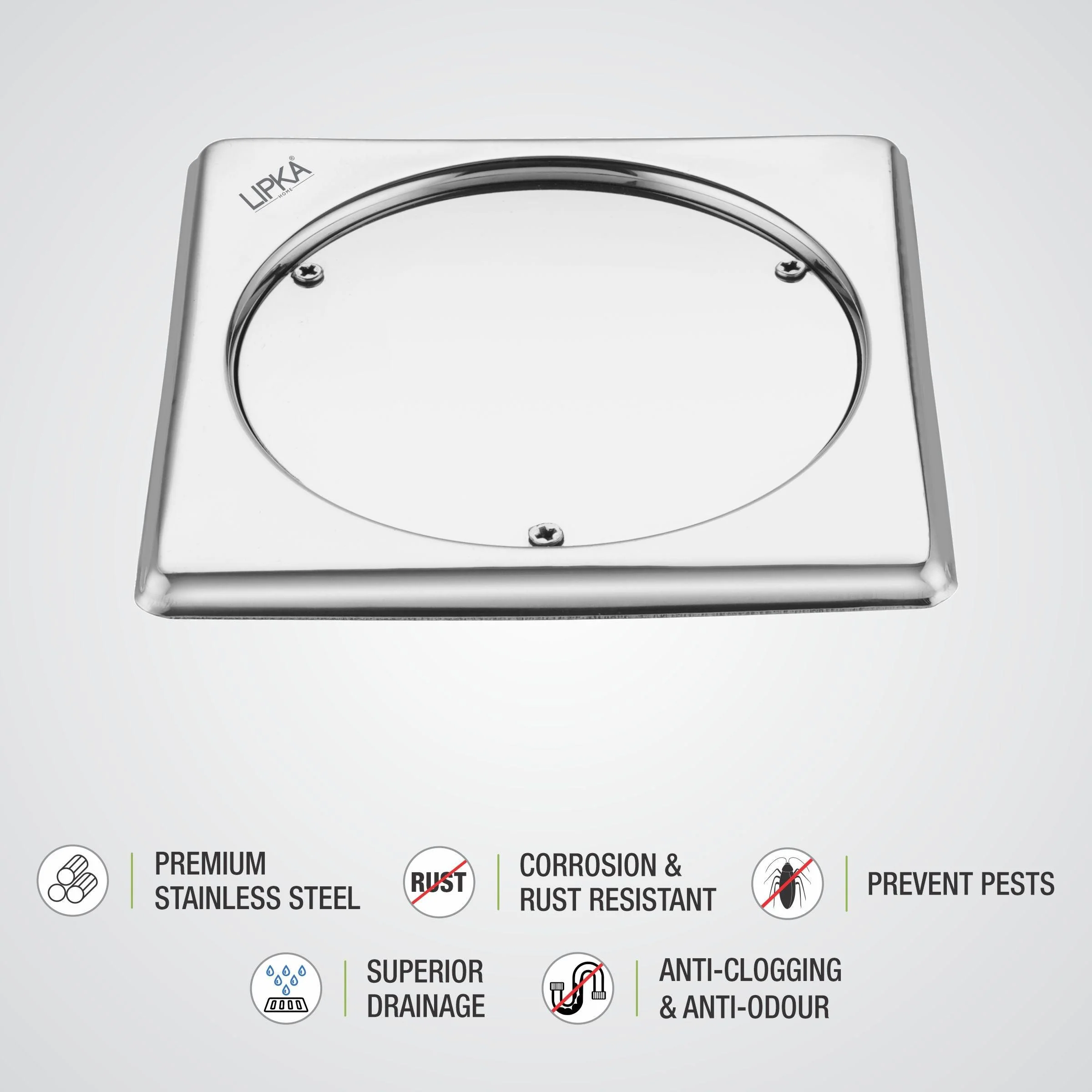 Sweep Out Square Floor Drain (5 x 5 Inches) - LIPKA - Image 3