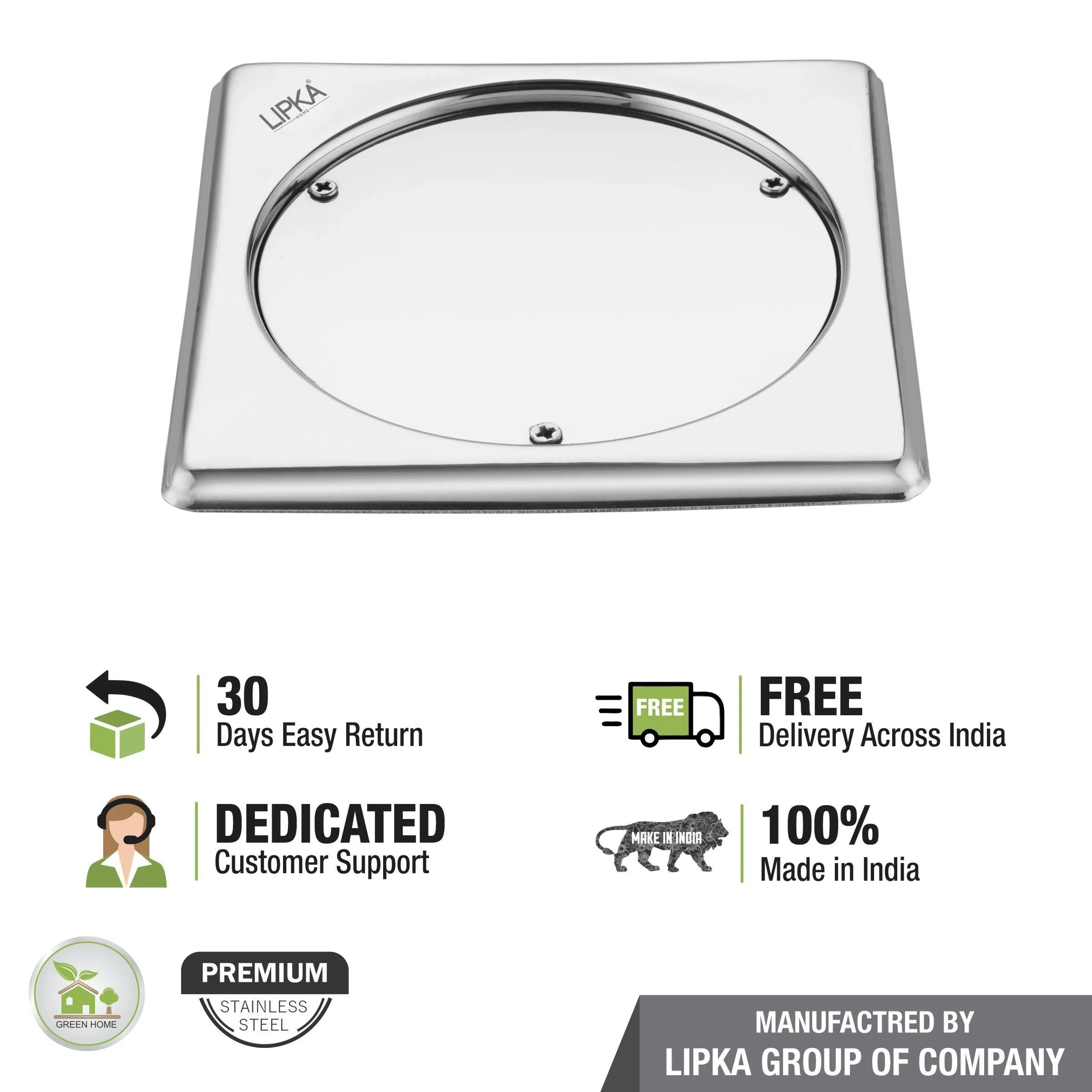Sweep Out Square Floor Drain (5 x 5 Inches) - LIPKA - Image 4