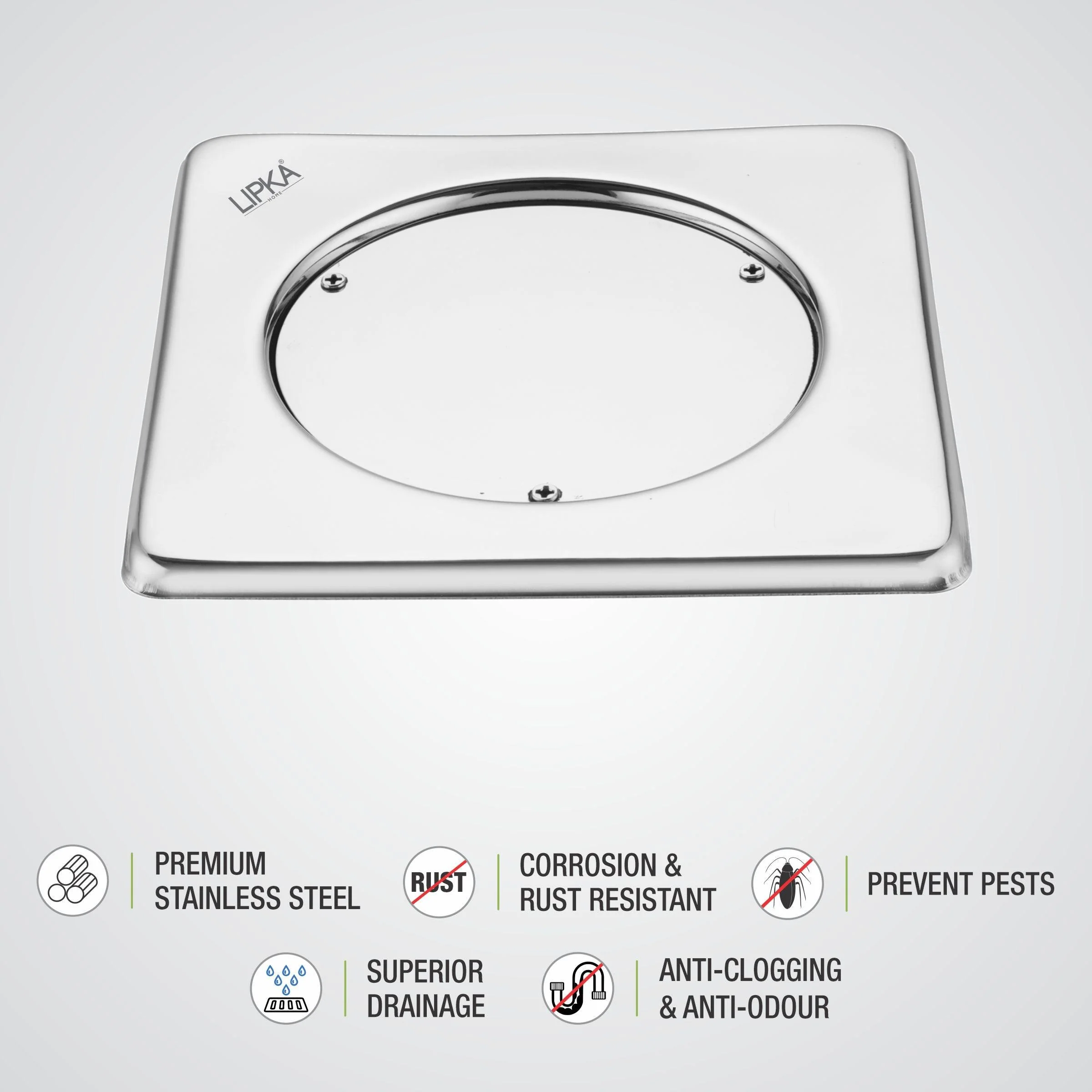 Sweep Out Square Floor Drain (6 x 6 Inches) - LIPKA - Image 3