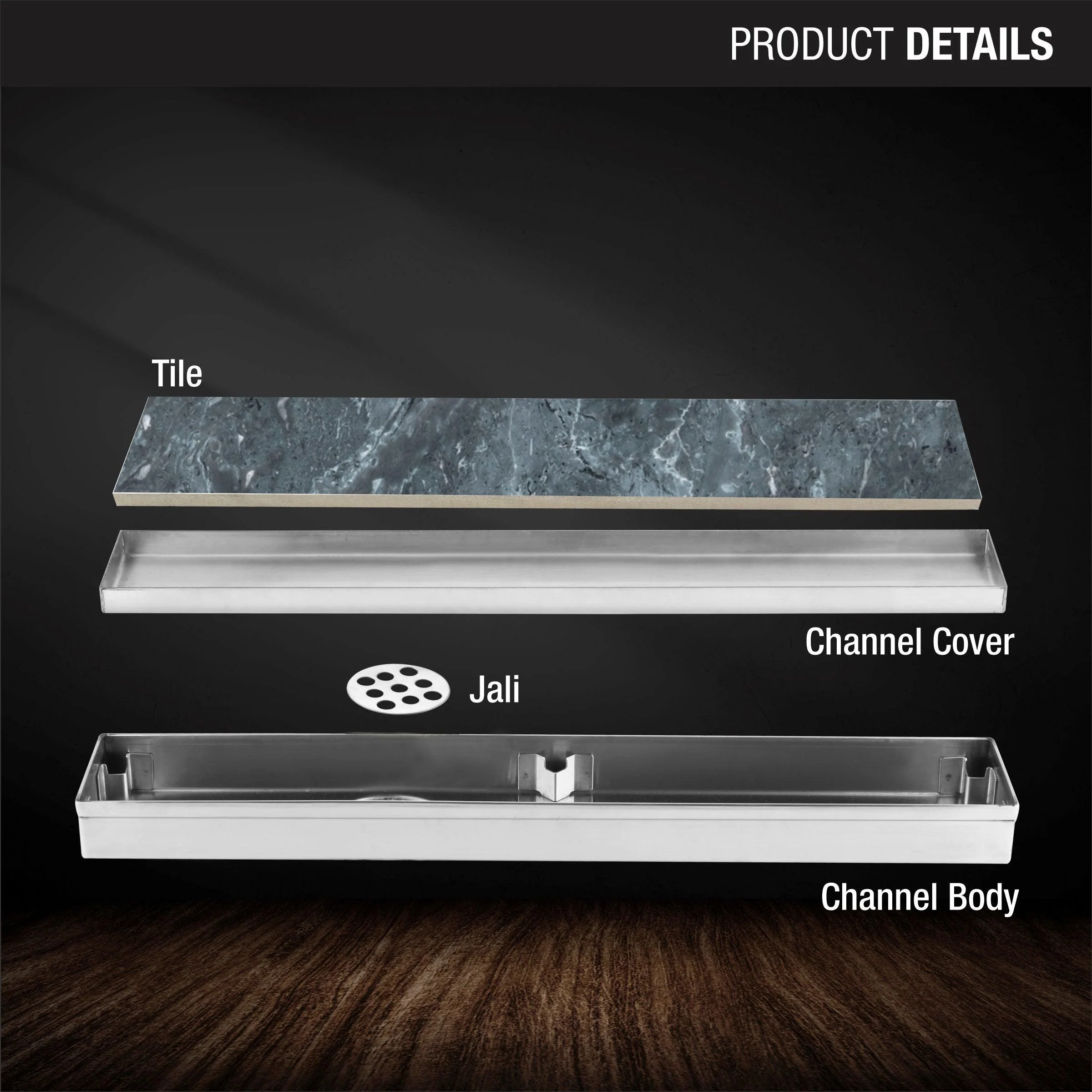 Tile Insert Shower Drain Channel (18 x 2 Inches) - LIPKA - Image 3