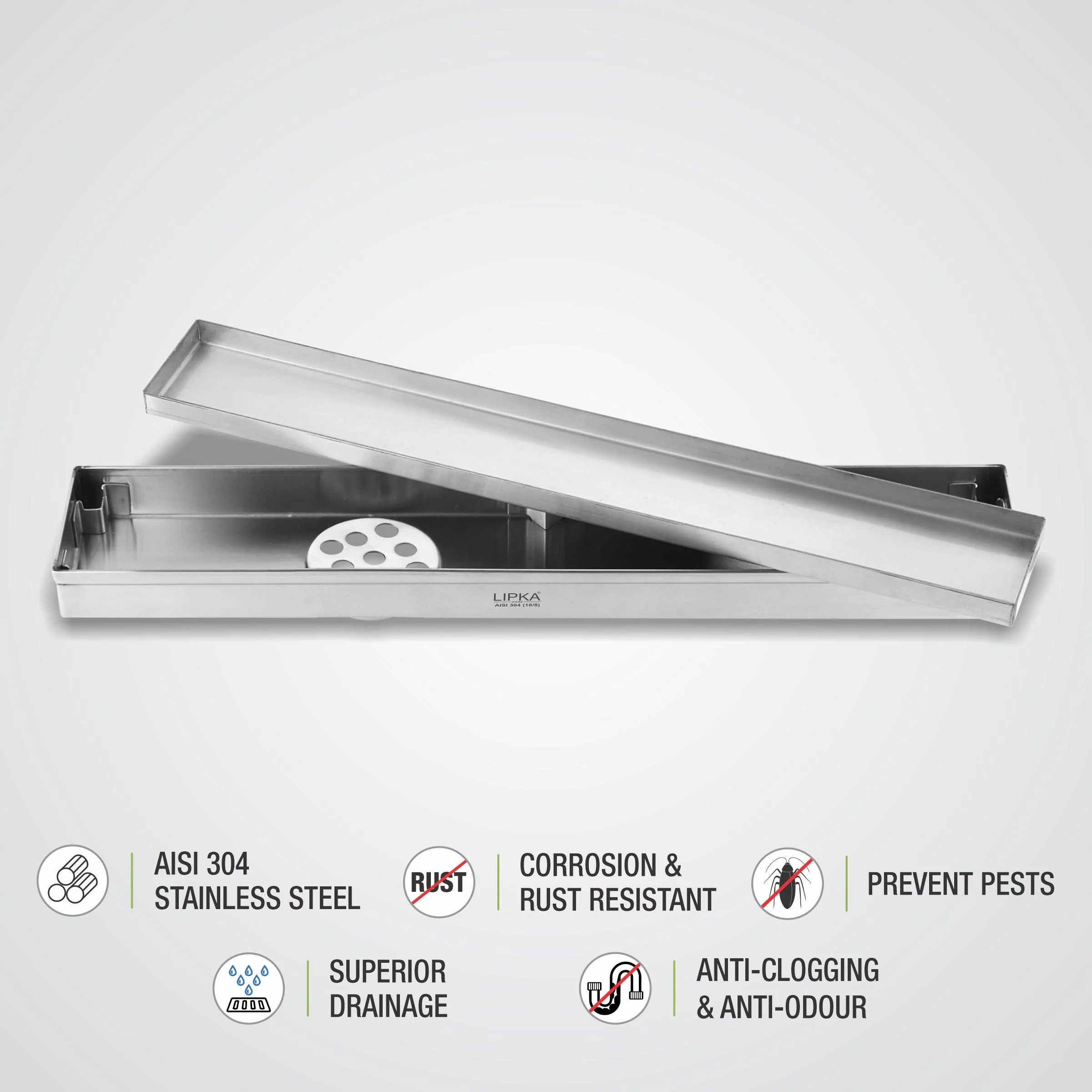 Tile Insert Shower Drain Channel (18 x 2 Inches) - LIPKA - Image 4