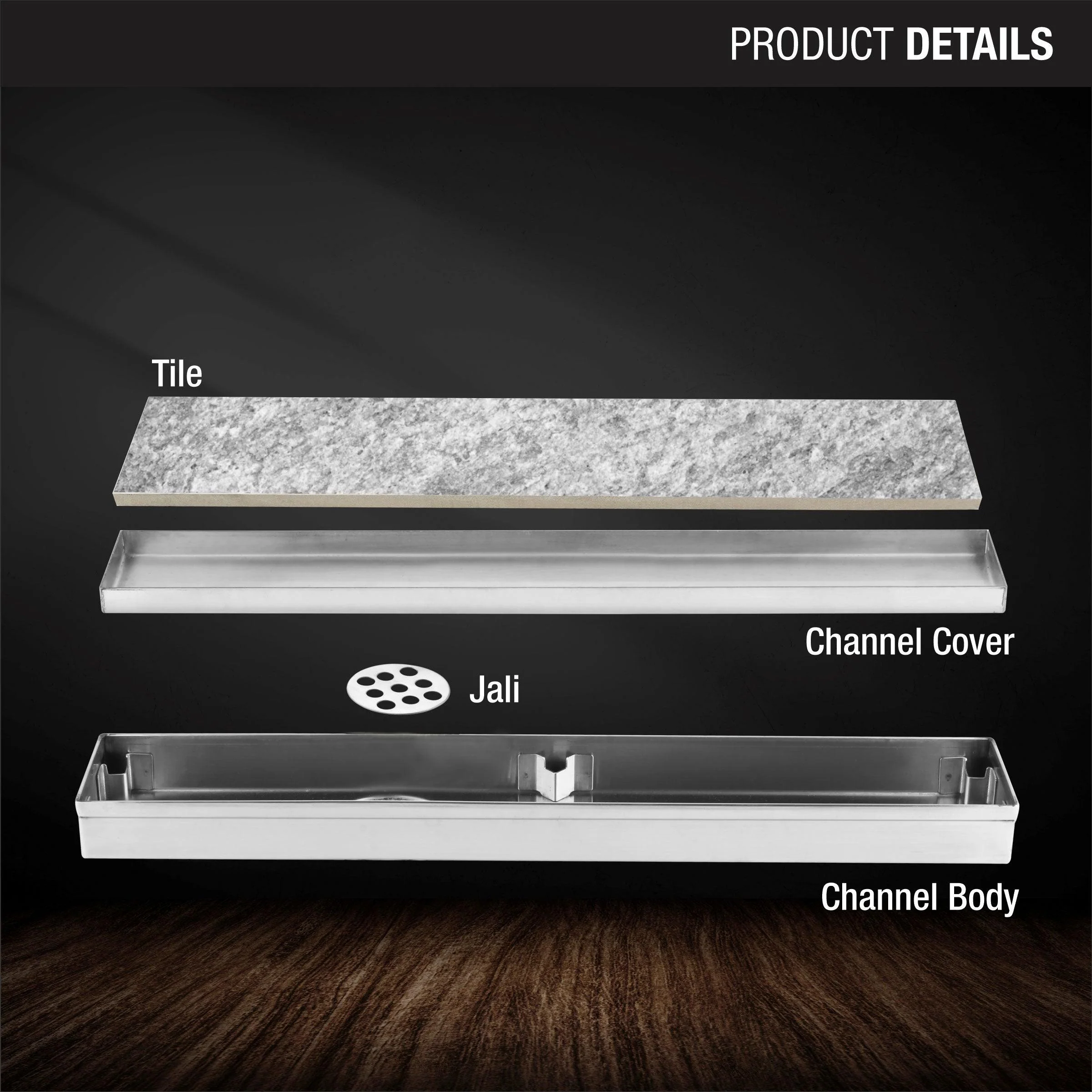 Tile Insert Shower Drain Channel (24 x 2 Inches) - LIPKA - Image 3