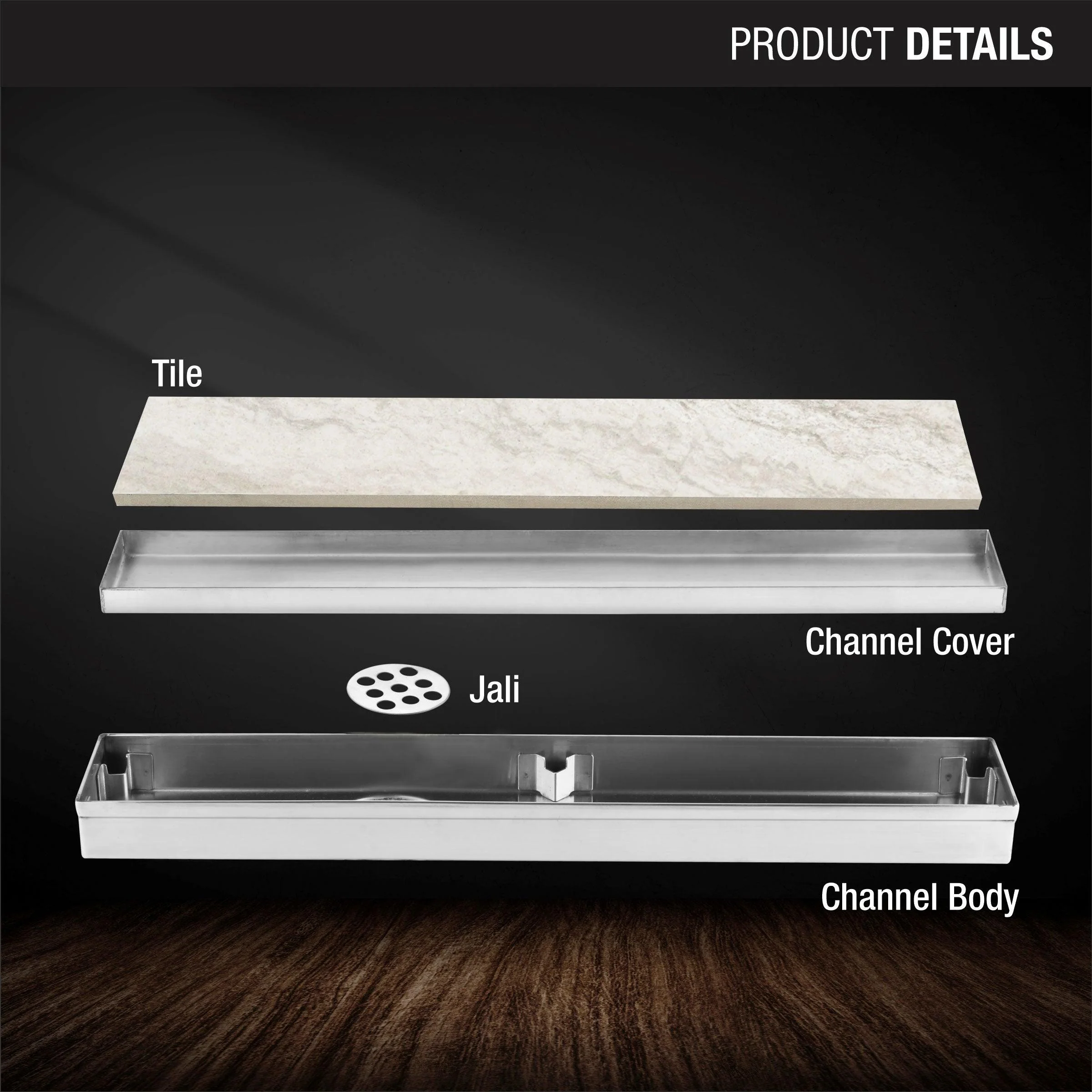 Tile Insert Shower Drain Channel (32 x 2 Inches) - LIPKA - Image 3