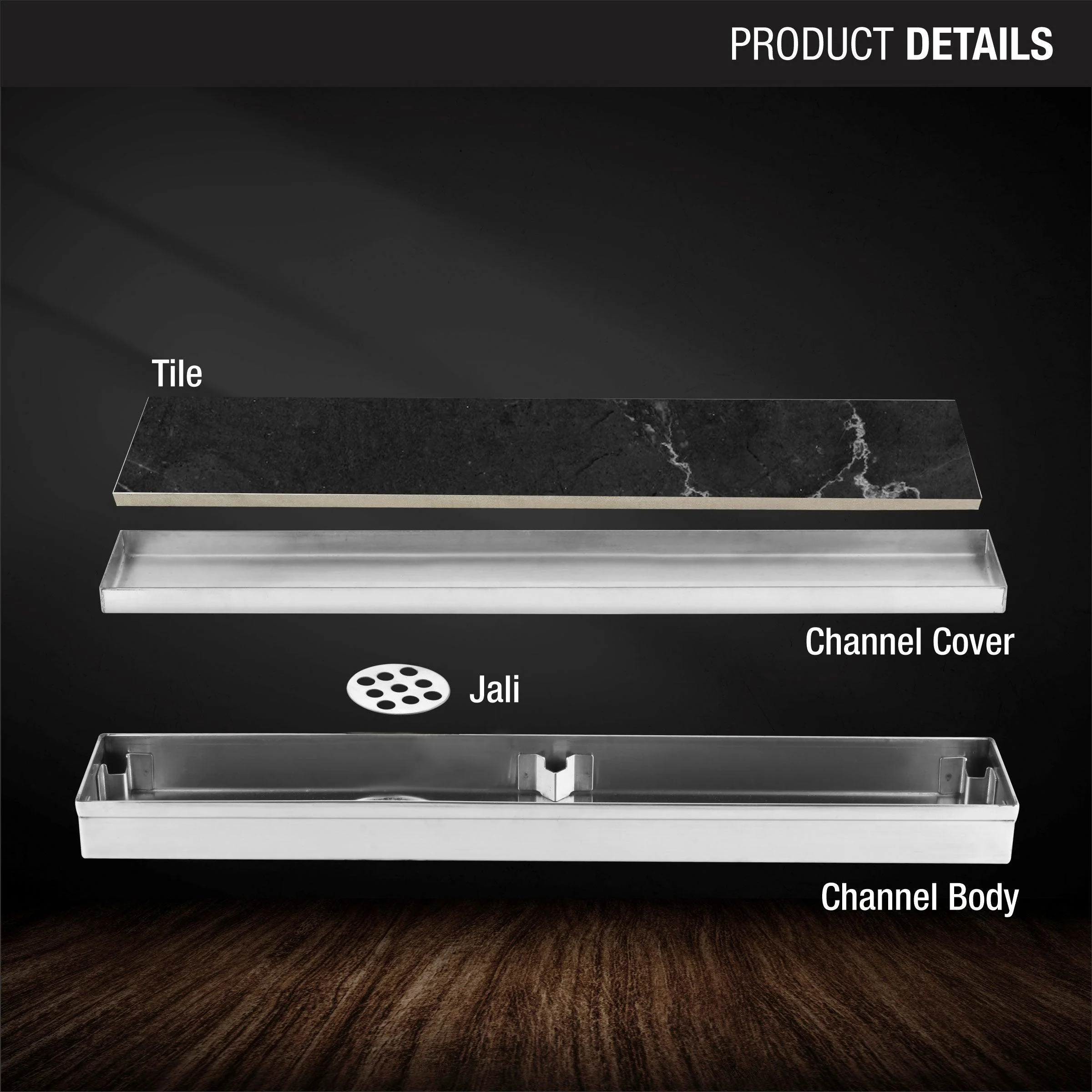 Tile Insert Shower Drain Channel (36 x 2 Inches) - LIPKA - Image 3