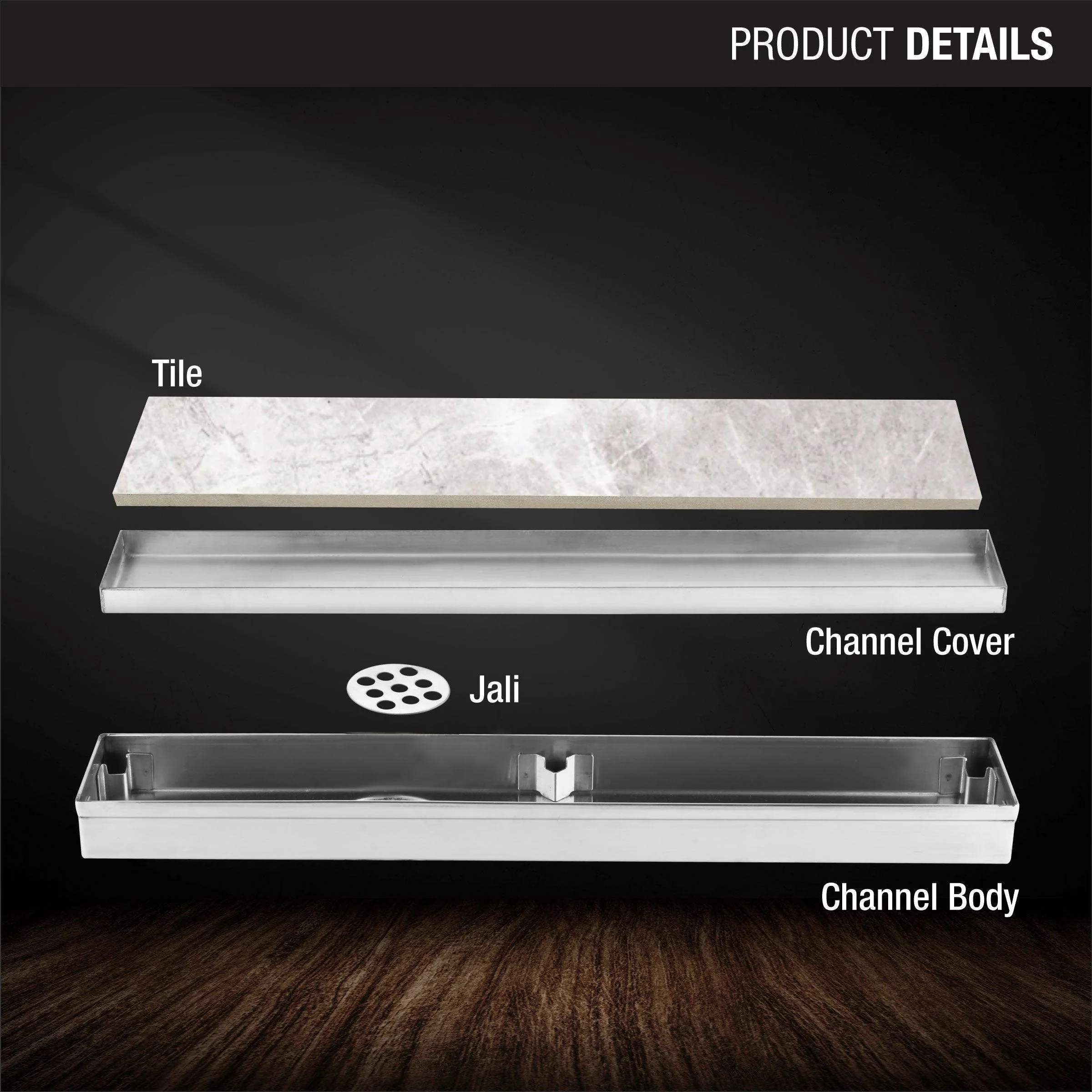Tile Insert Shower Drain Channel (40 x 2 Inches) - LIPKA - Image 3