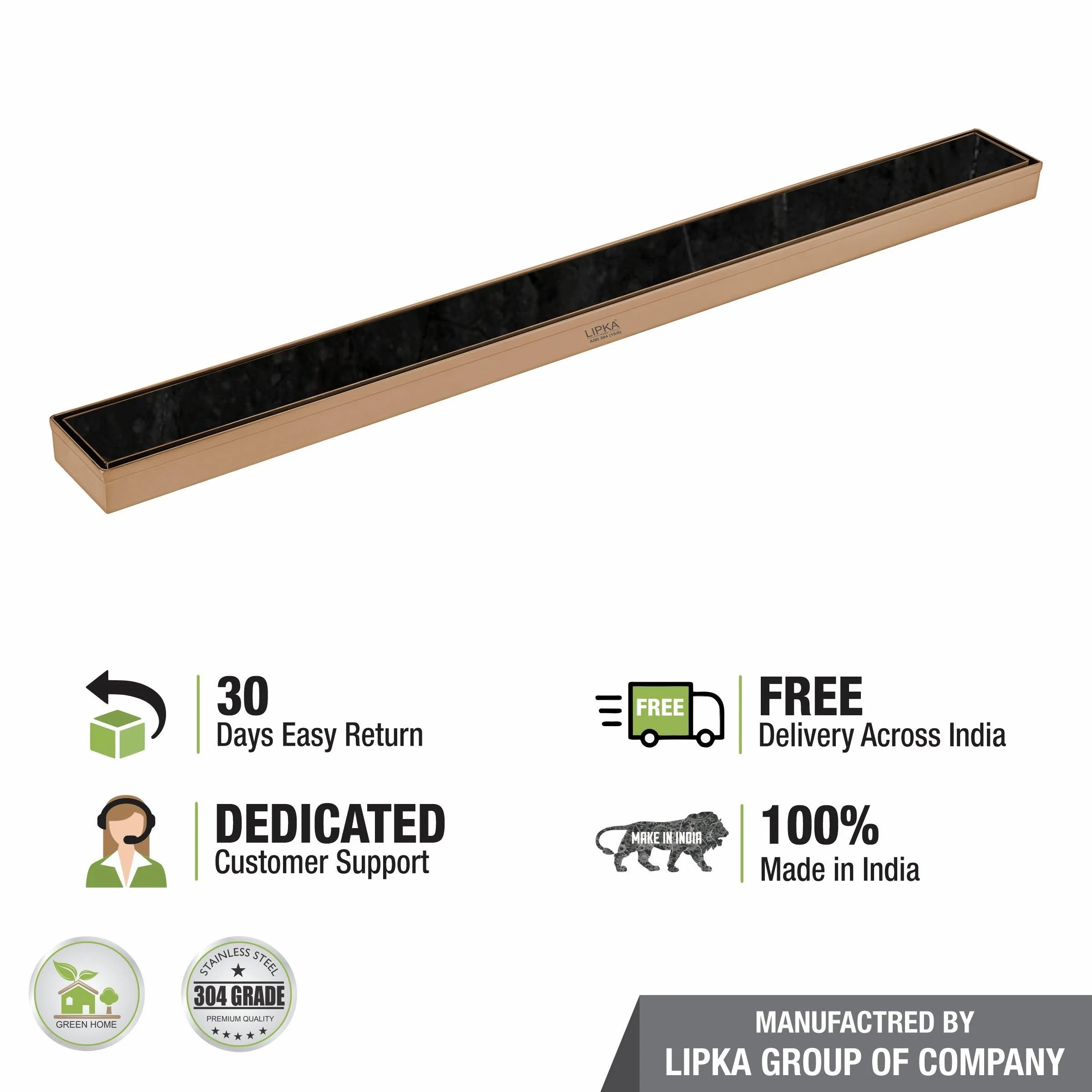 Tile Insert Shower Drain Channel - Antique Copper (32 x 2 Inches) - LIPKA - Image 6