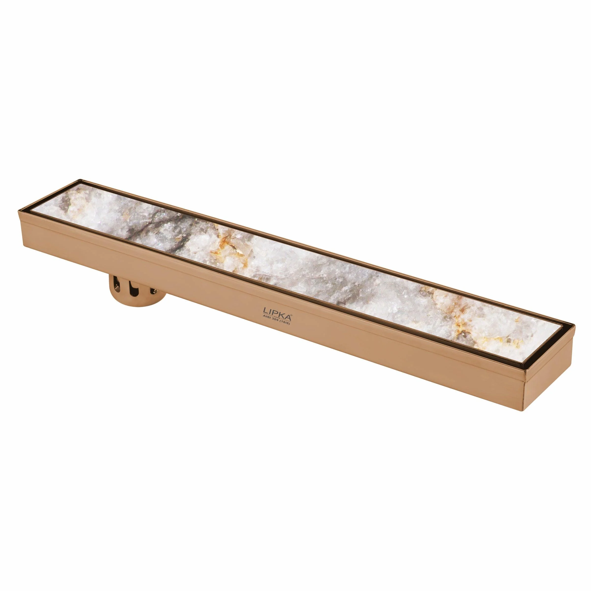 Tile Insert Shower Drain Channel - Antique Copper (32 x 3 Inches) - LIPKA