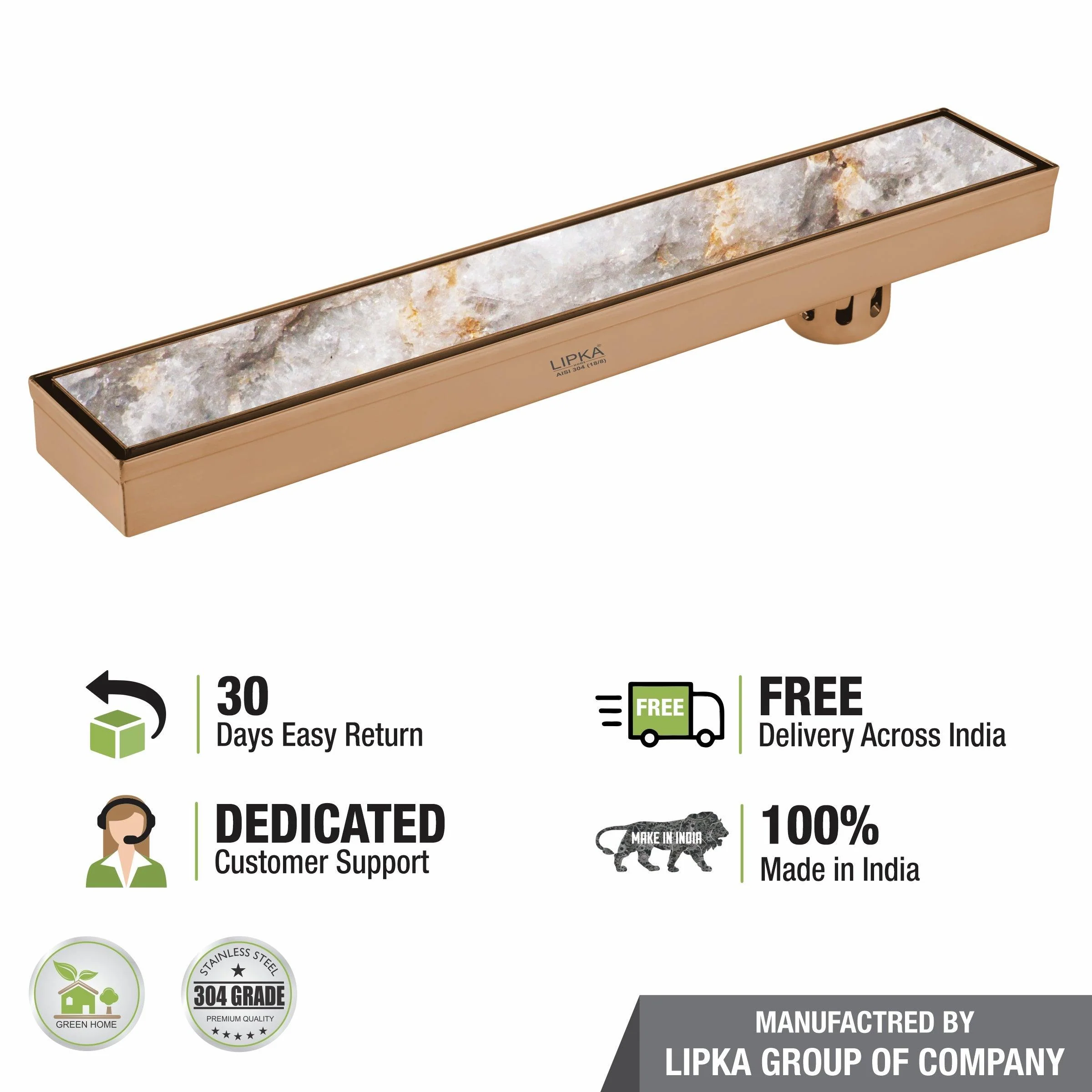 Tile Insert Shower Drain Channel - Antique Copper (32 x 3 Inches) - LIPKA - Image 4