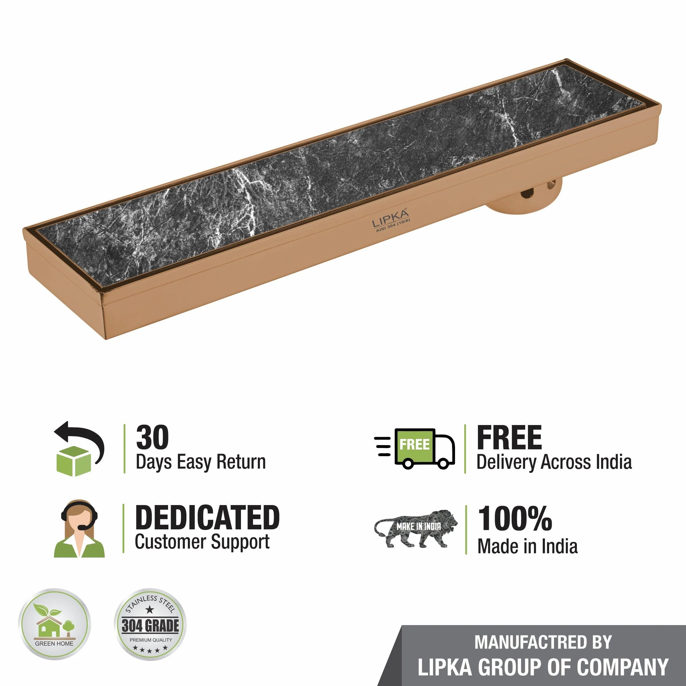 Tile Insert Shower Drain Channel - Antique Copper (32 x 4 Inches) - LIPKA - Image 6