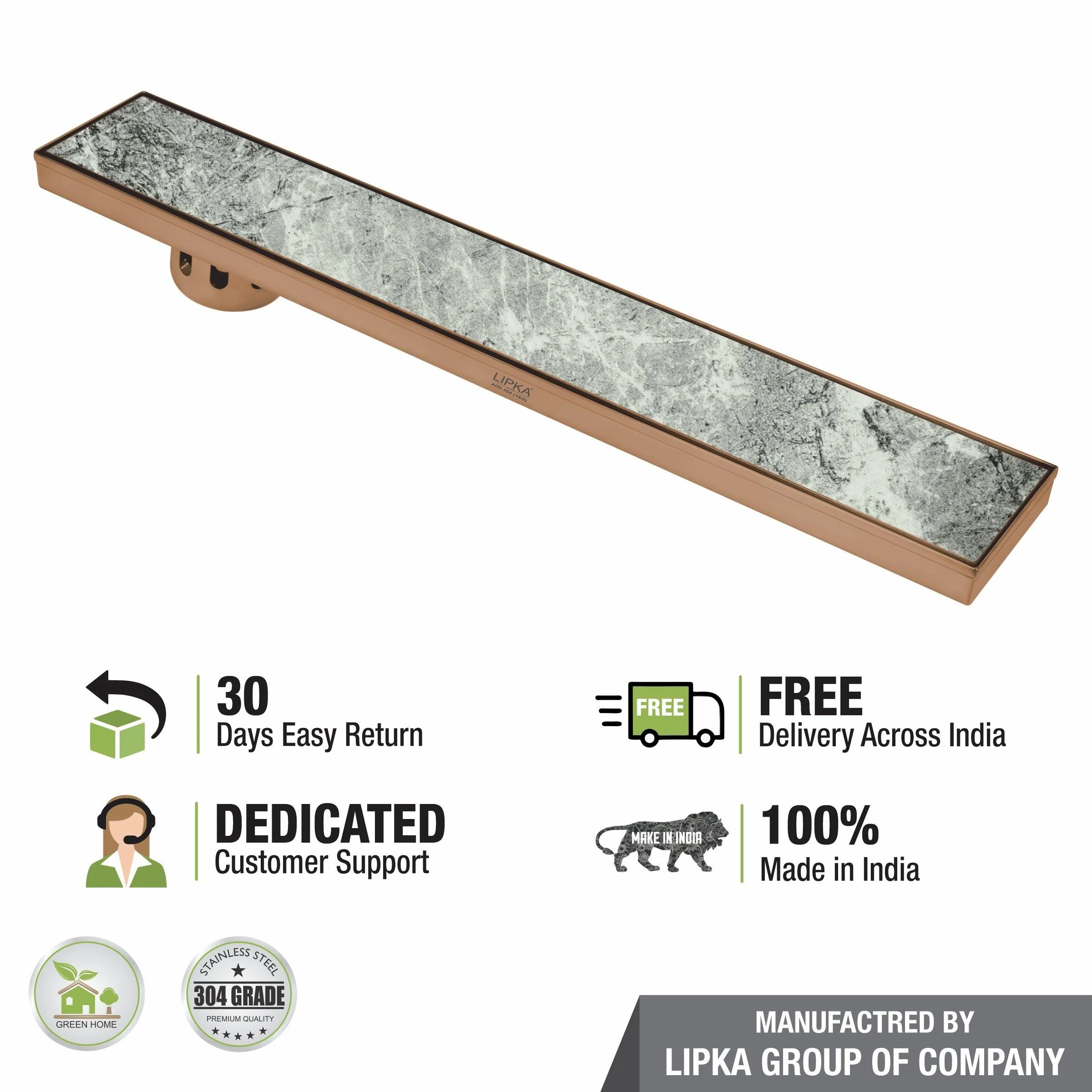 Tile Insert Shower Drain Channel - Antique Copper (36 x 5 Inches) - LIPKA - Image 6
