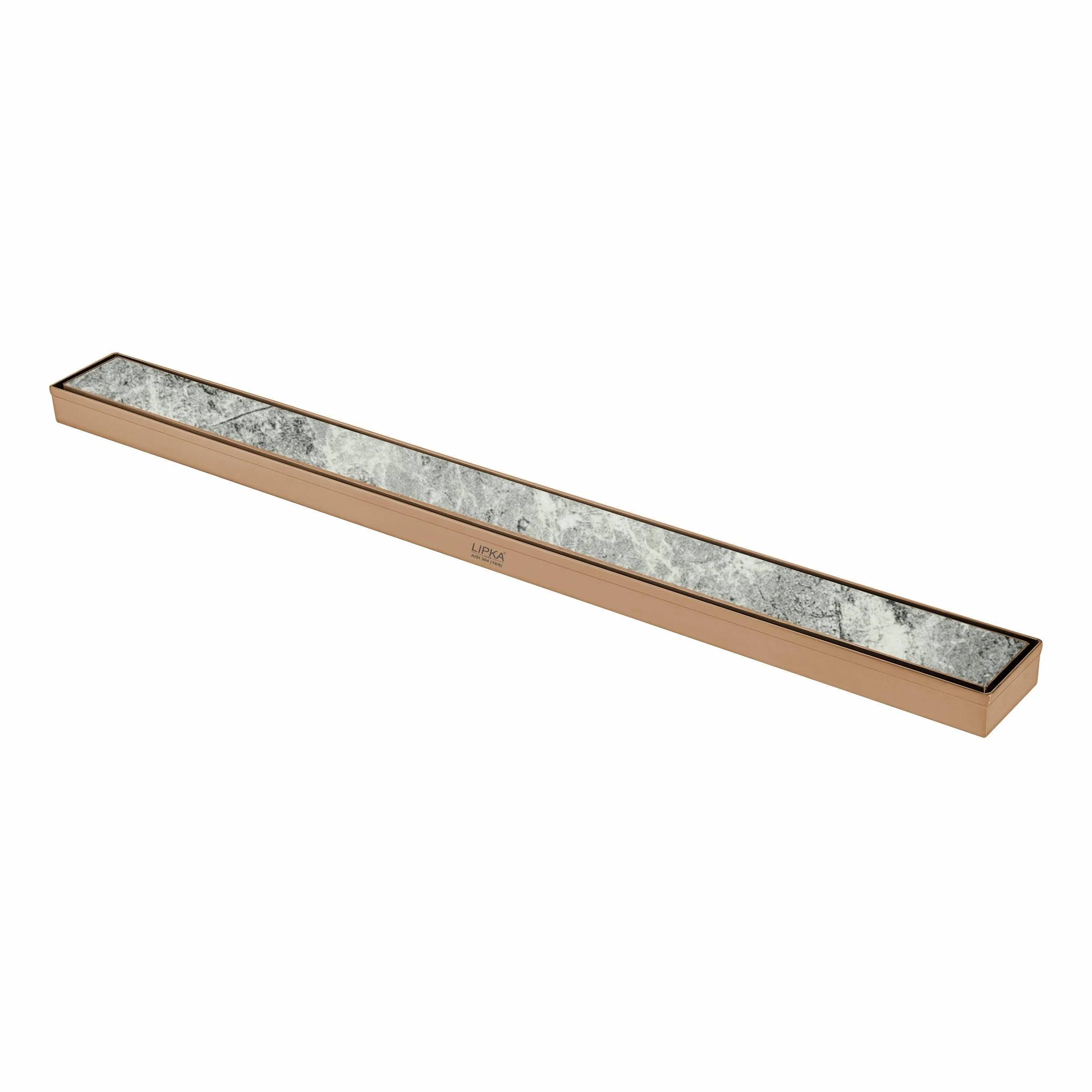 Tile Insert Shower Drain Channel - Antique Copper (40 x 2 Inches) - LIPKA