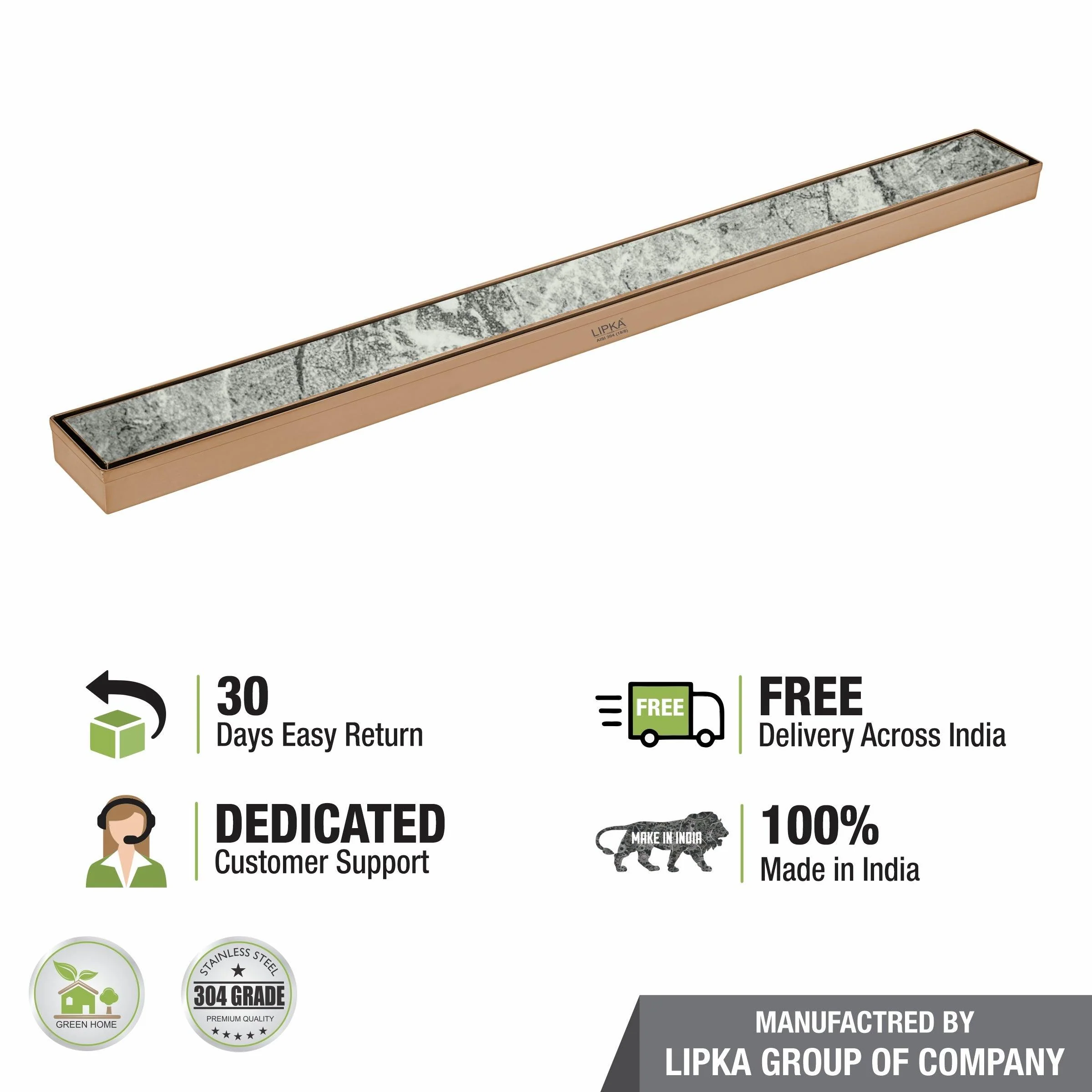 Tile Insert Shower Drain Channel - Antique Copper (40 x 2 Inches) - LIPKA - Image 6