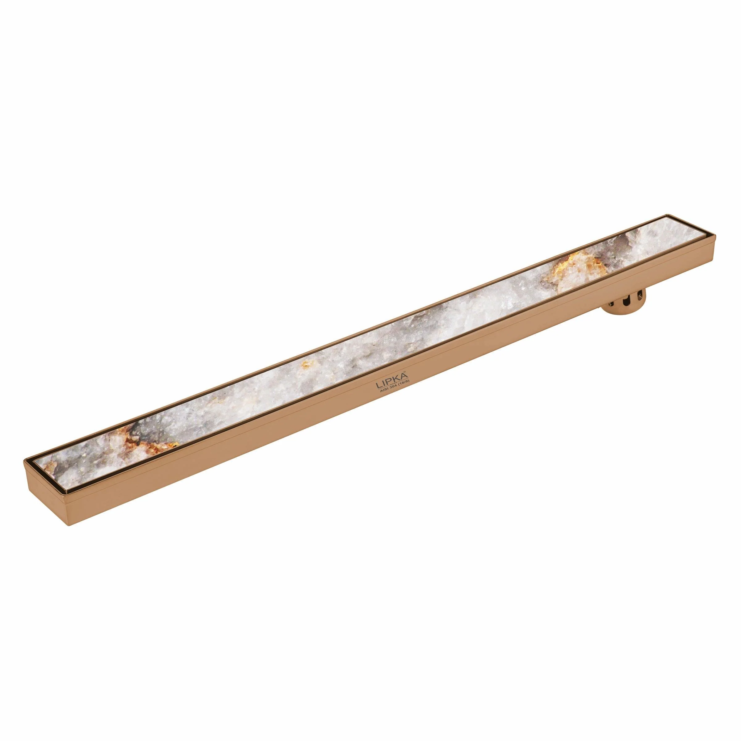 Tile Insert Shower Drain Channel - Antique Copper (48 x 3 Inches) - LIPKA