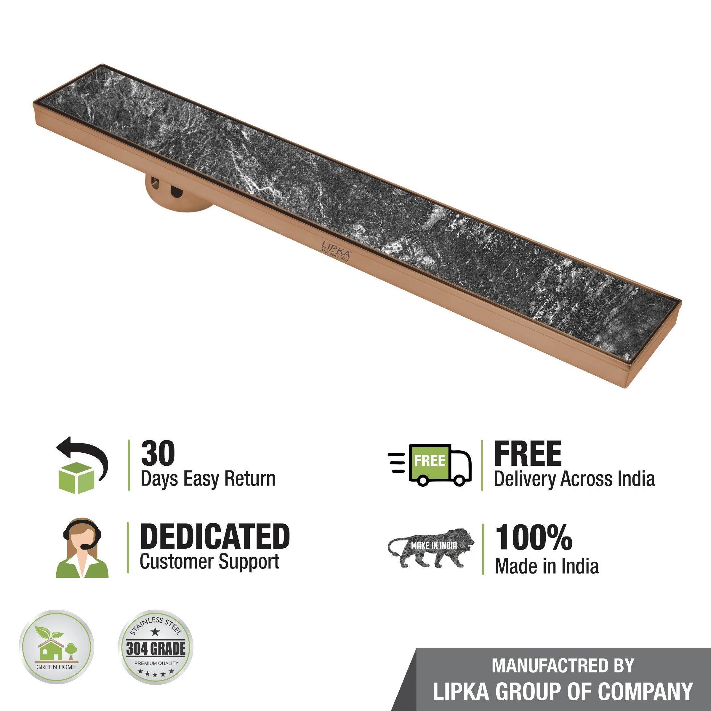 Tile Insert Shower Drain Channel - Antique Copper (48 x 4 Inches) - LIPKA - Image 5