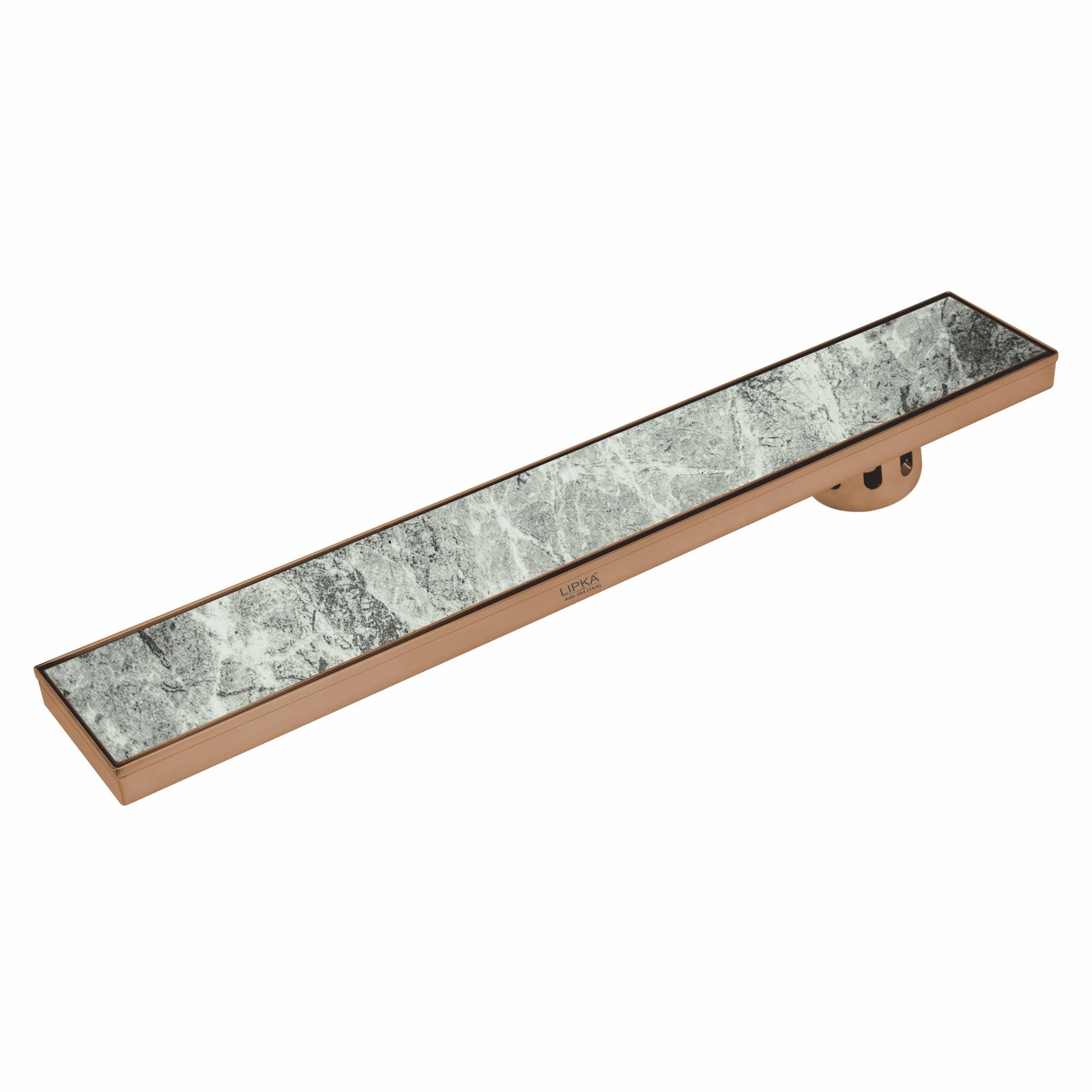 Tile Insert Shower Drain Channel - Antique Copper (48 x 5 Inches) - LIPKA