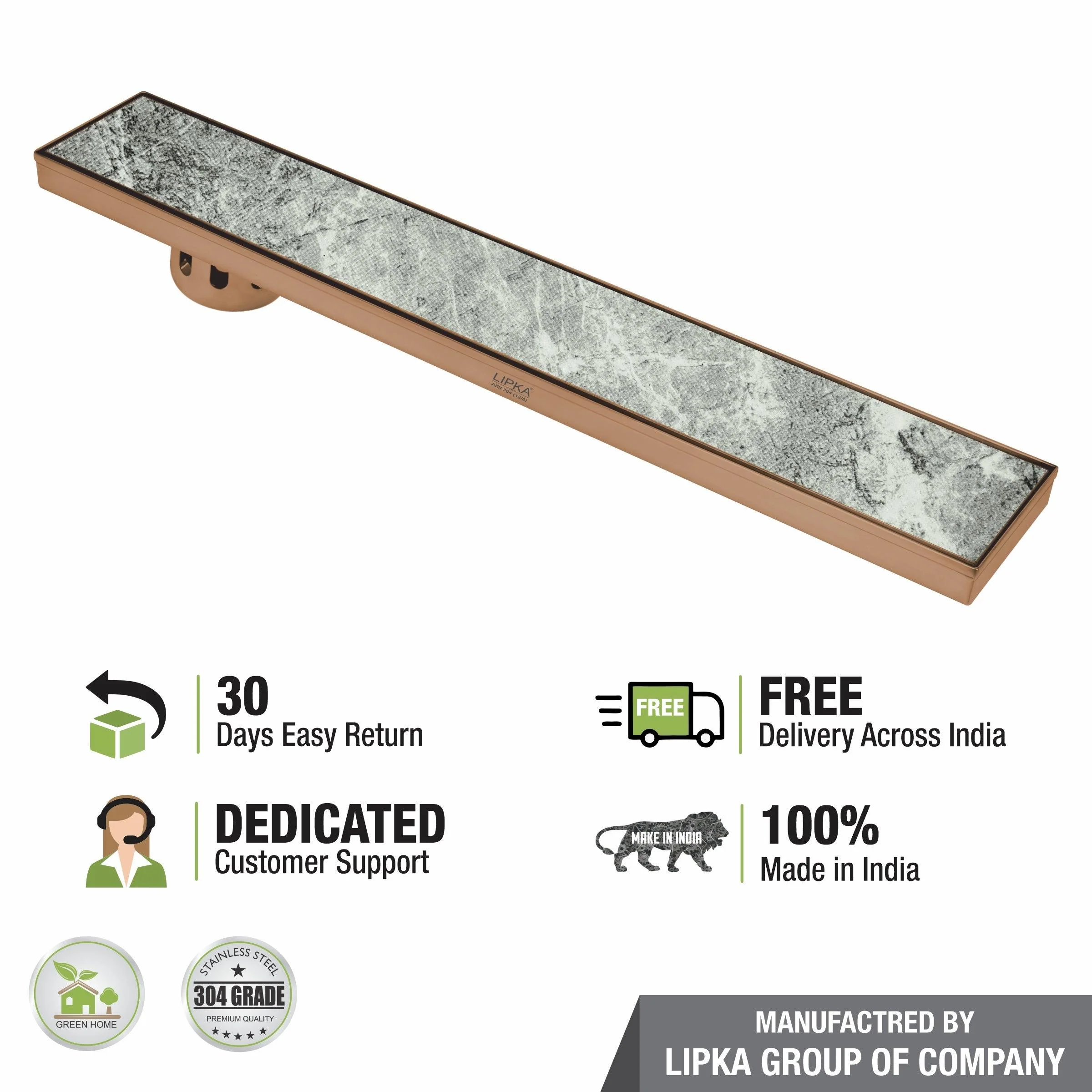 Tile Insert Shower Drain Channel - Antique Copper (48 x 5 Inches) - LIPKA - Image 6