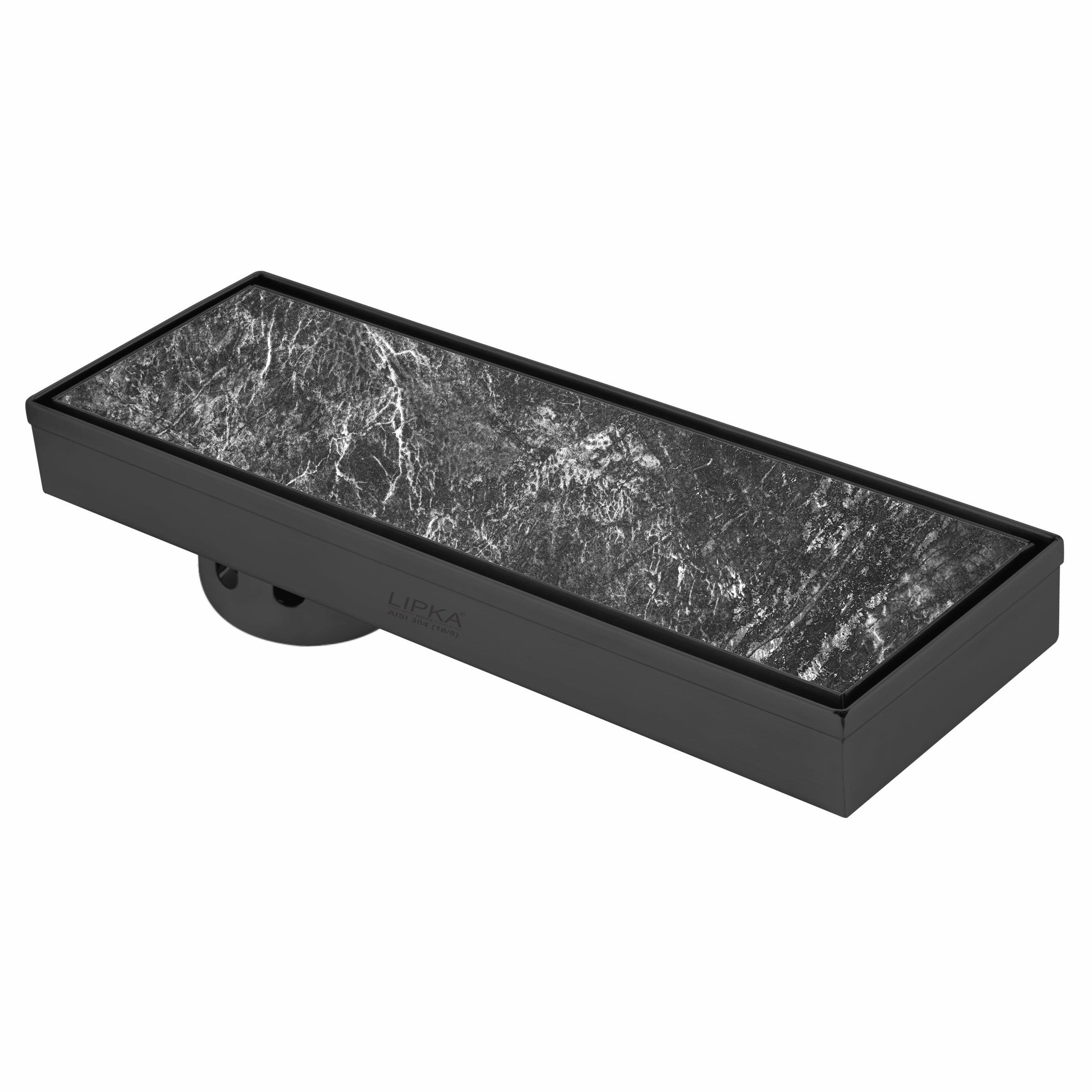Tile Insert Shower Drain Channel - Black (12 x 4 Inches) - LIPKA