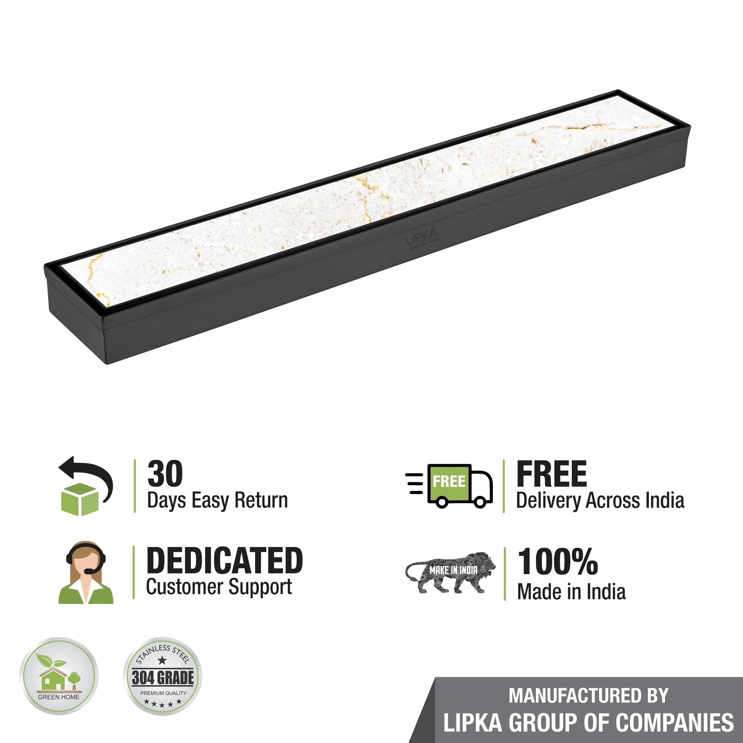 Tile Insert Shower Drain Channel - Black (24 x 2 Inches) - LIPKA - Image 5