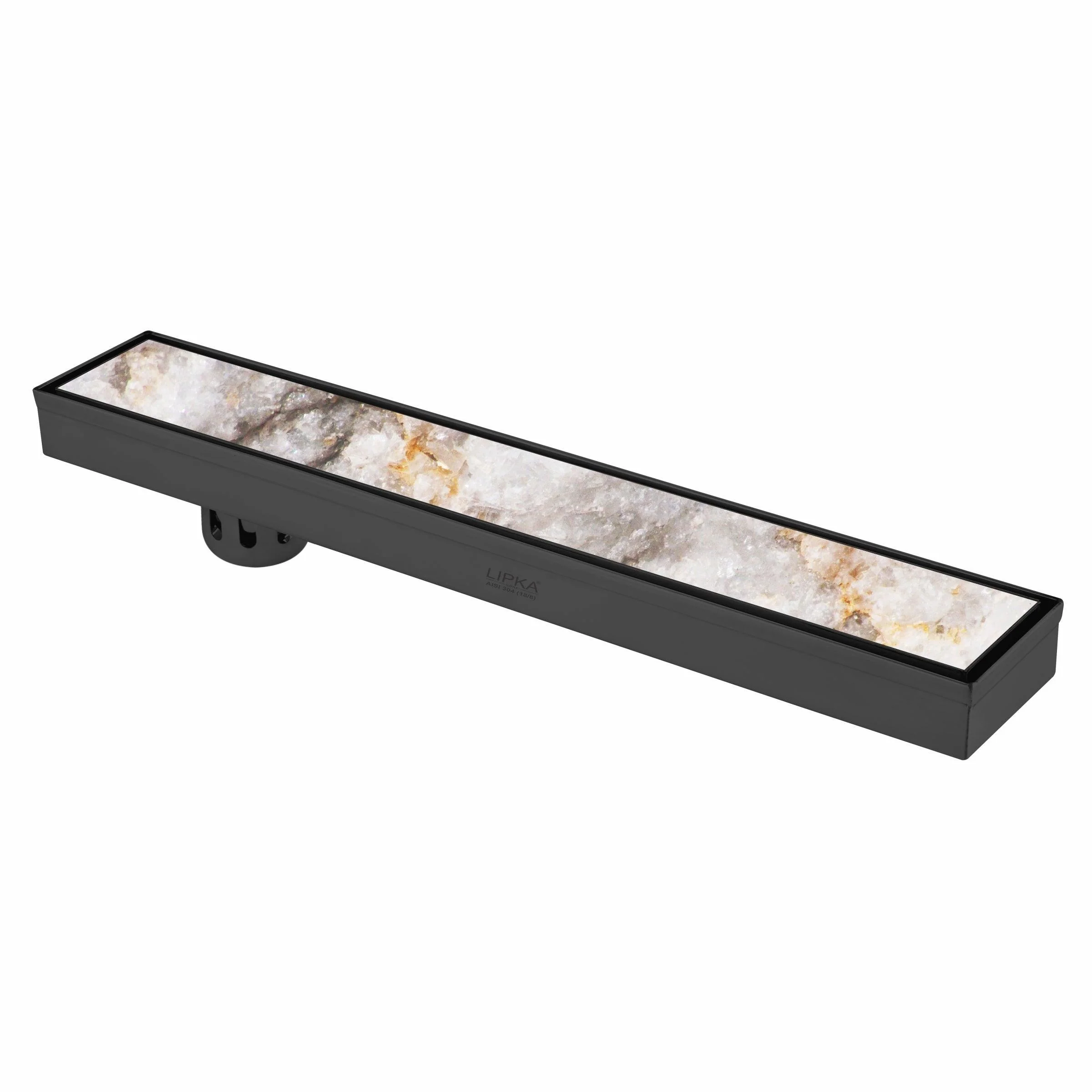 Tile Insert Shower Drain Channel - Black (24 x 3 Inches) - LIPKA