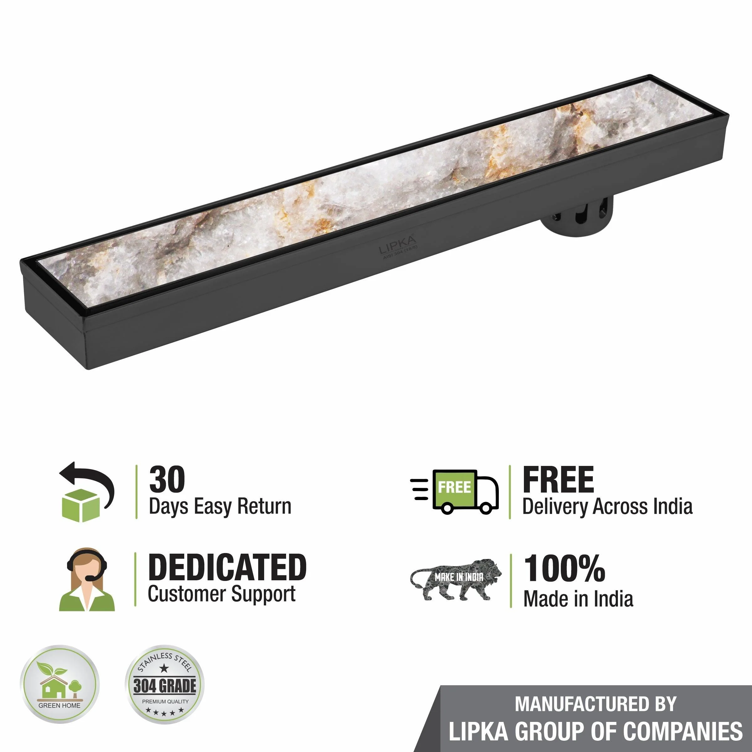 Tile Insert Shower Drain Channel - Black (24 x 3 Inches) - LIPKA - Image 5