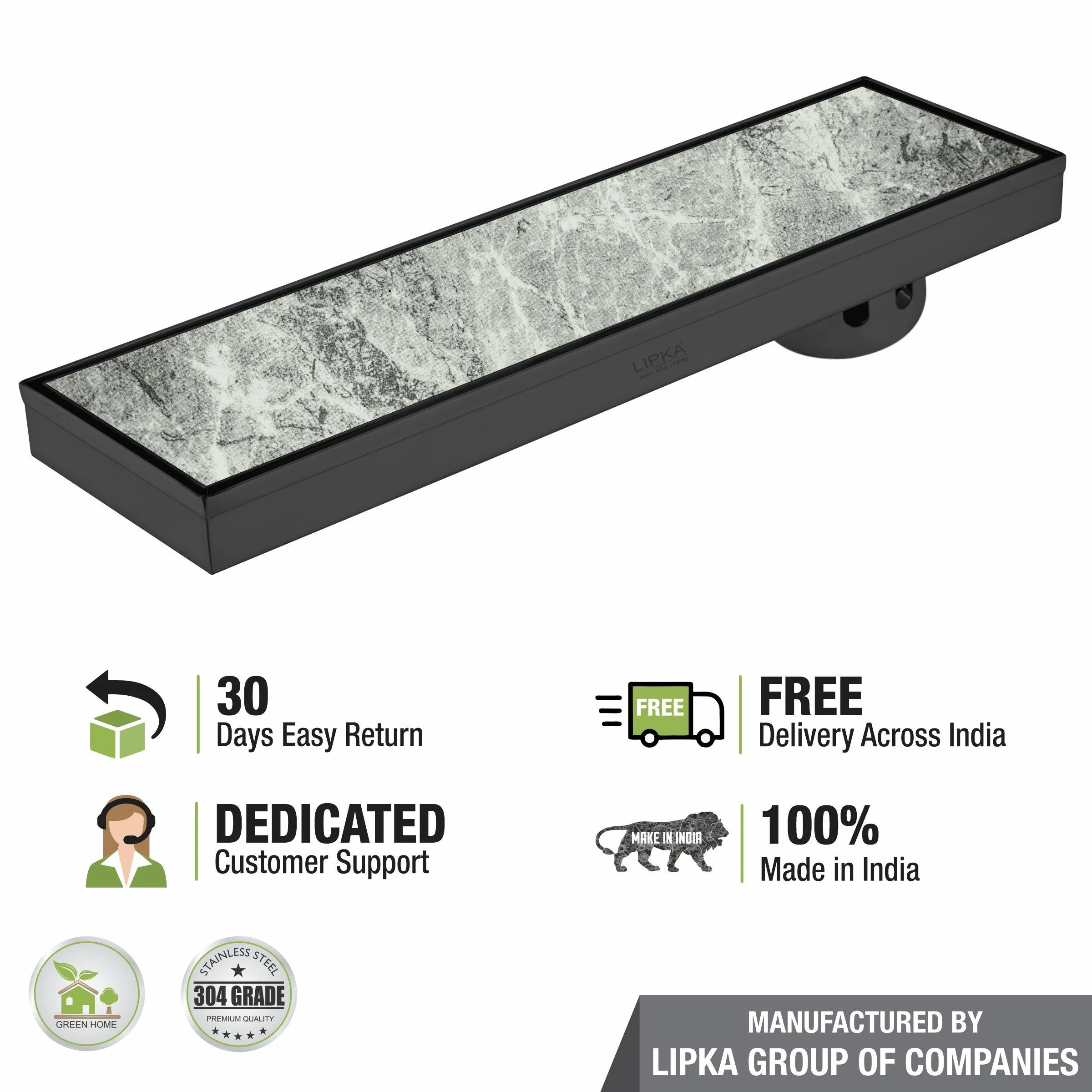 Tile Insert Shower Drain Channel - Black (24 x 5 Inches) - LIPKA - Image 5