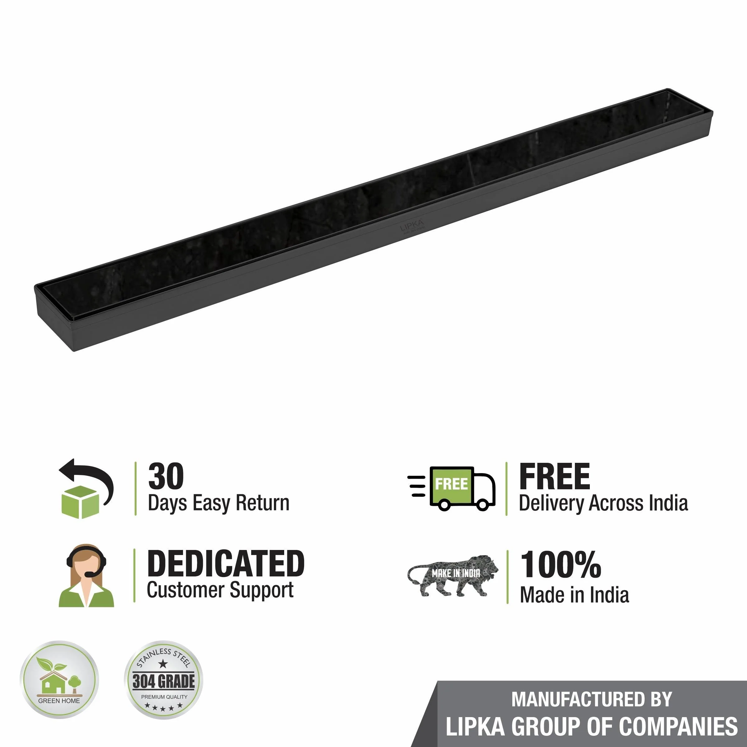 Tile Insert Shower Drain Channel - Black (32 x 2 Inches) - LIPKA - Image 5