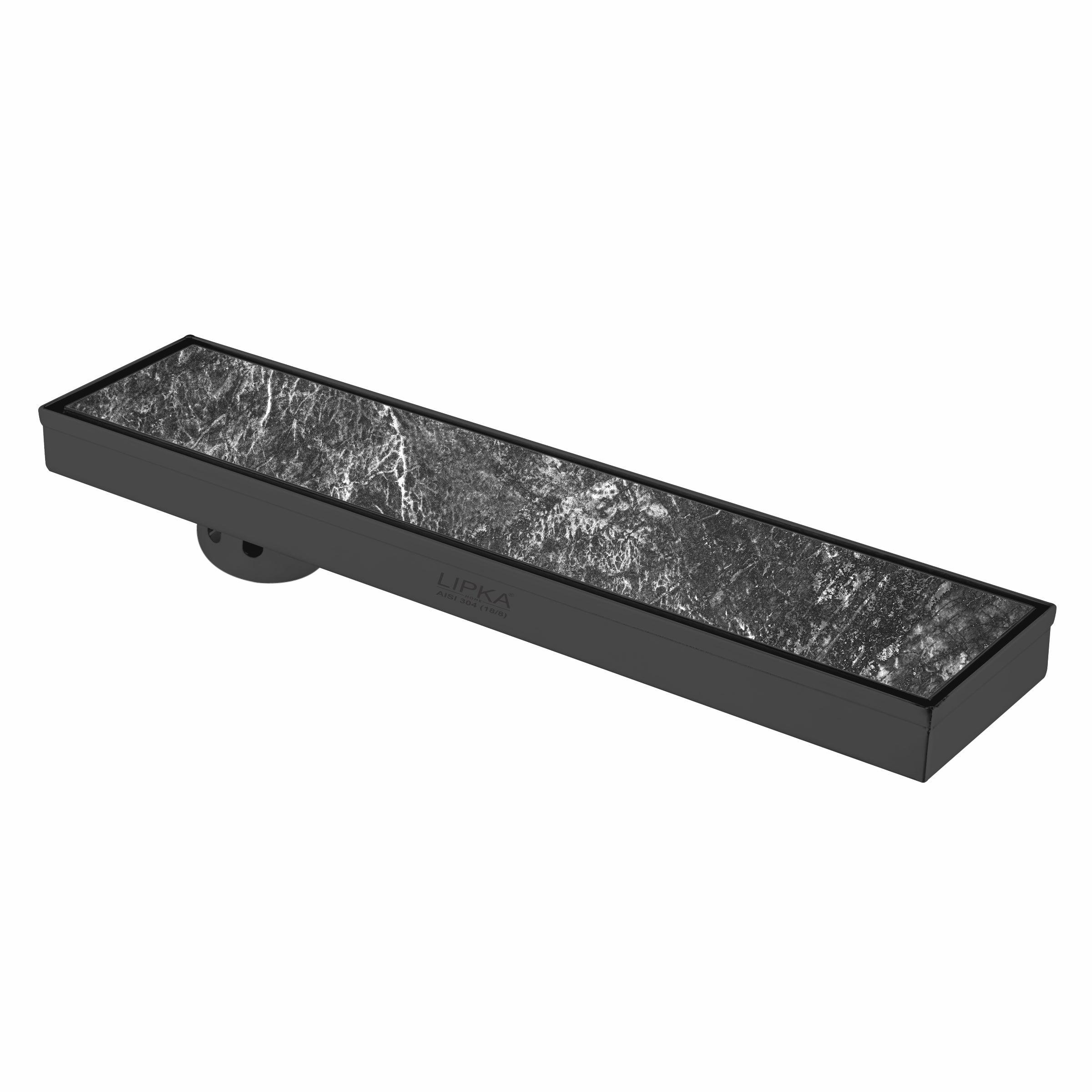 Tile Insert Shower Drain Channel - Black (32 x 4 Inches) - LIPKA