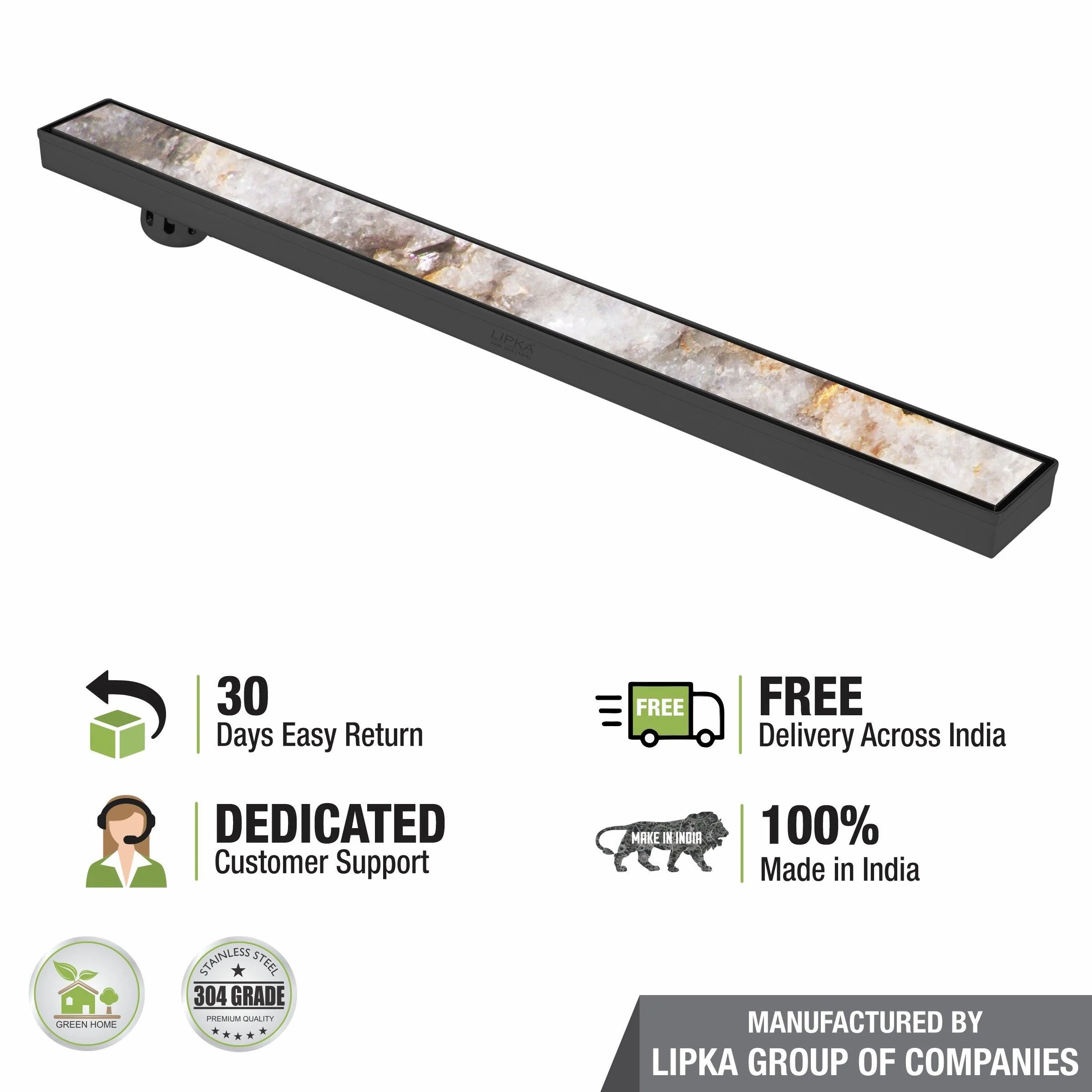 Tile Insert Shower Drain Channel - Black (36 x 3 Inches) - LIPKA - Image 5