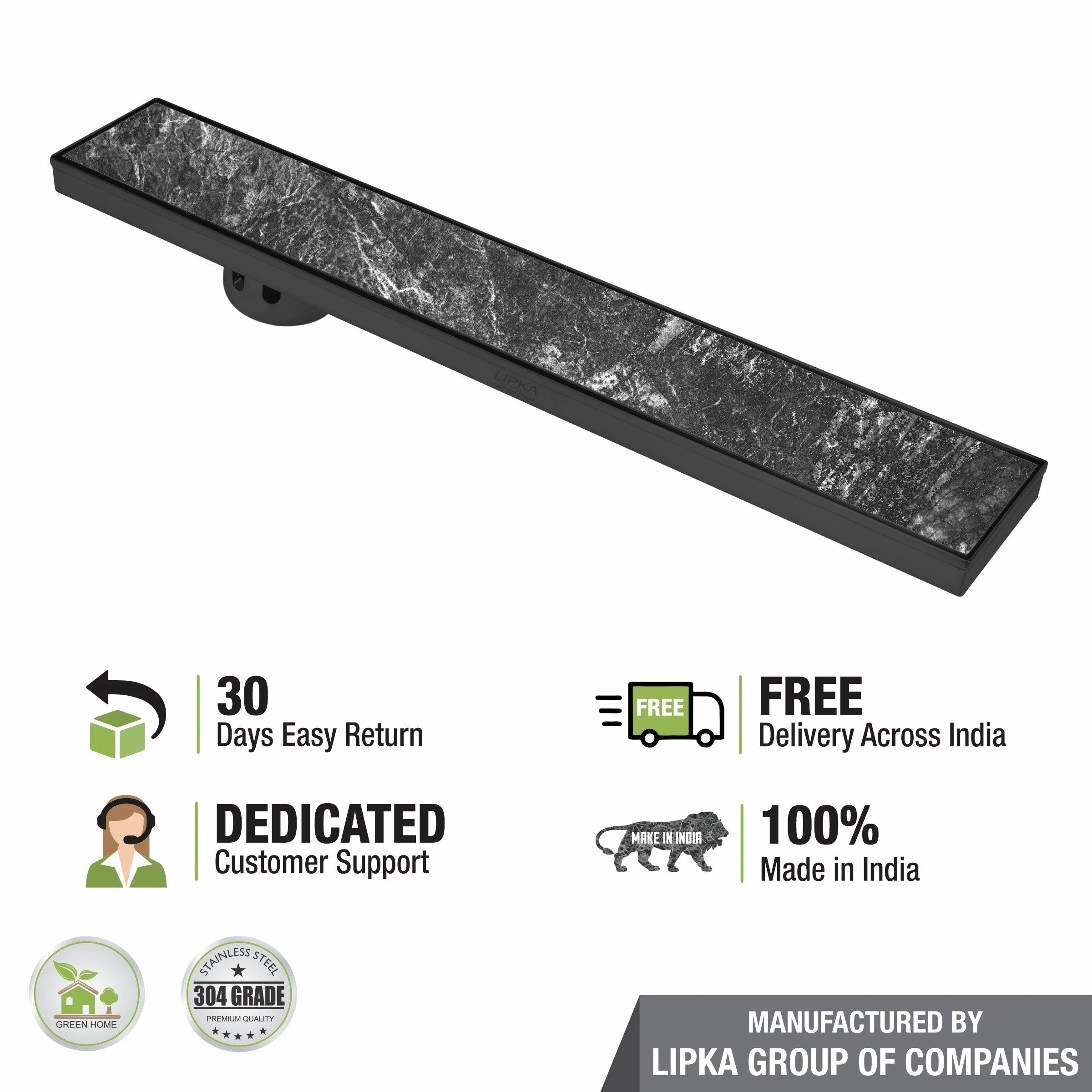 Tile Insert Shower Drain Channel - Black (36 x 4 Inches) - LIPKA - Image 5