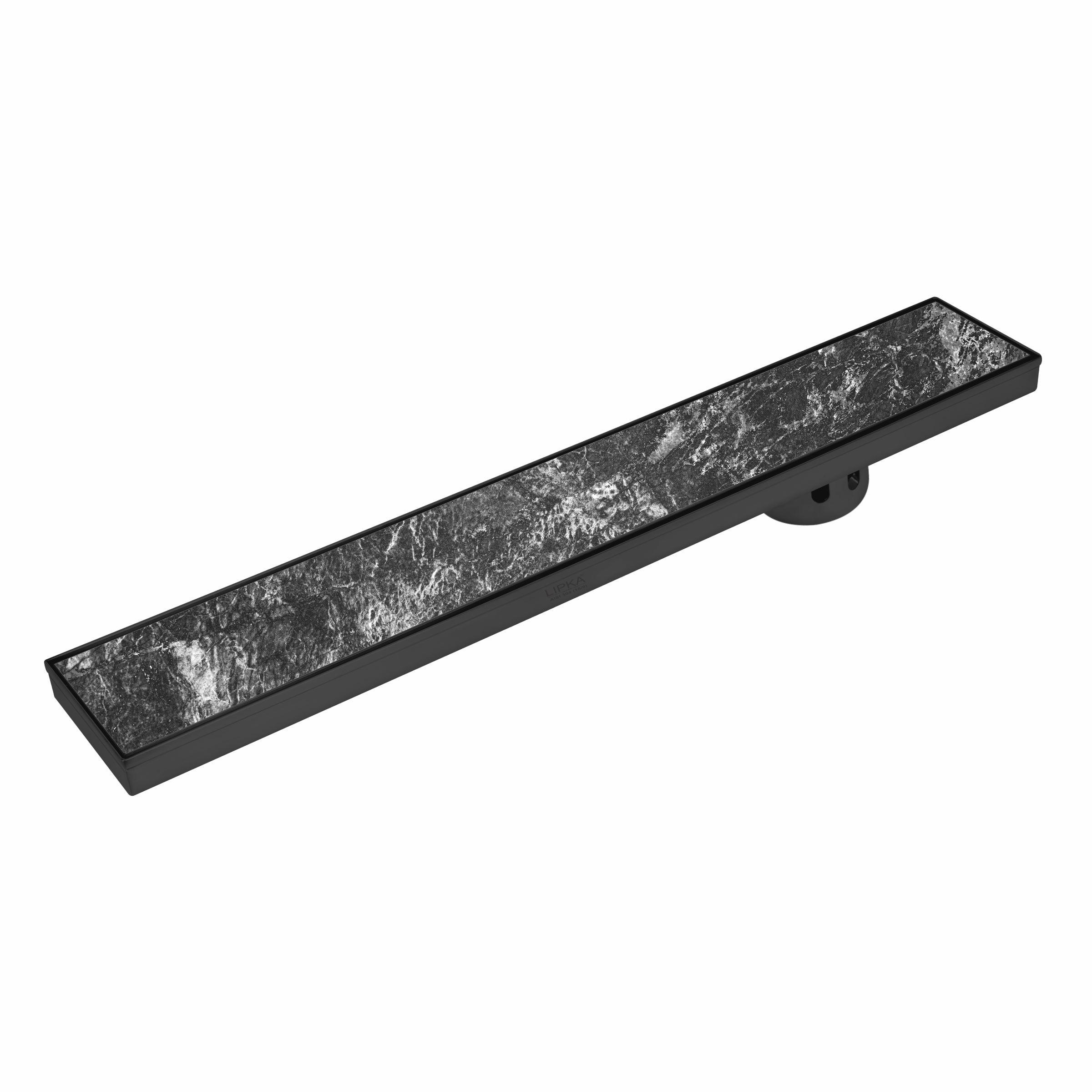 Tile Insert Shower Drain Channel - Black (48 x 4 Inches) - LIPKA