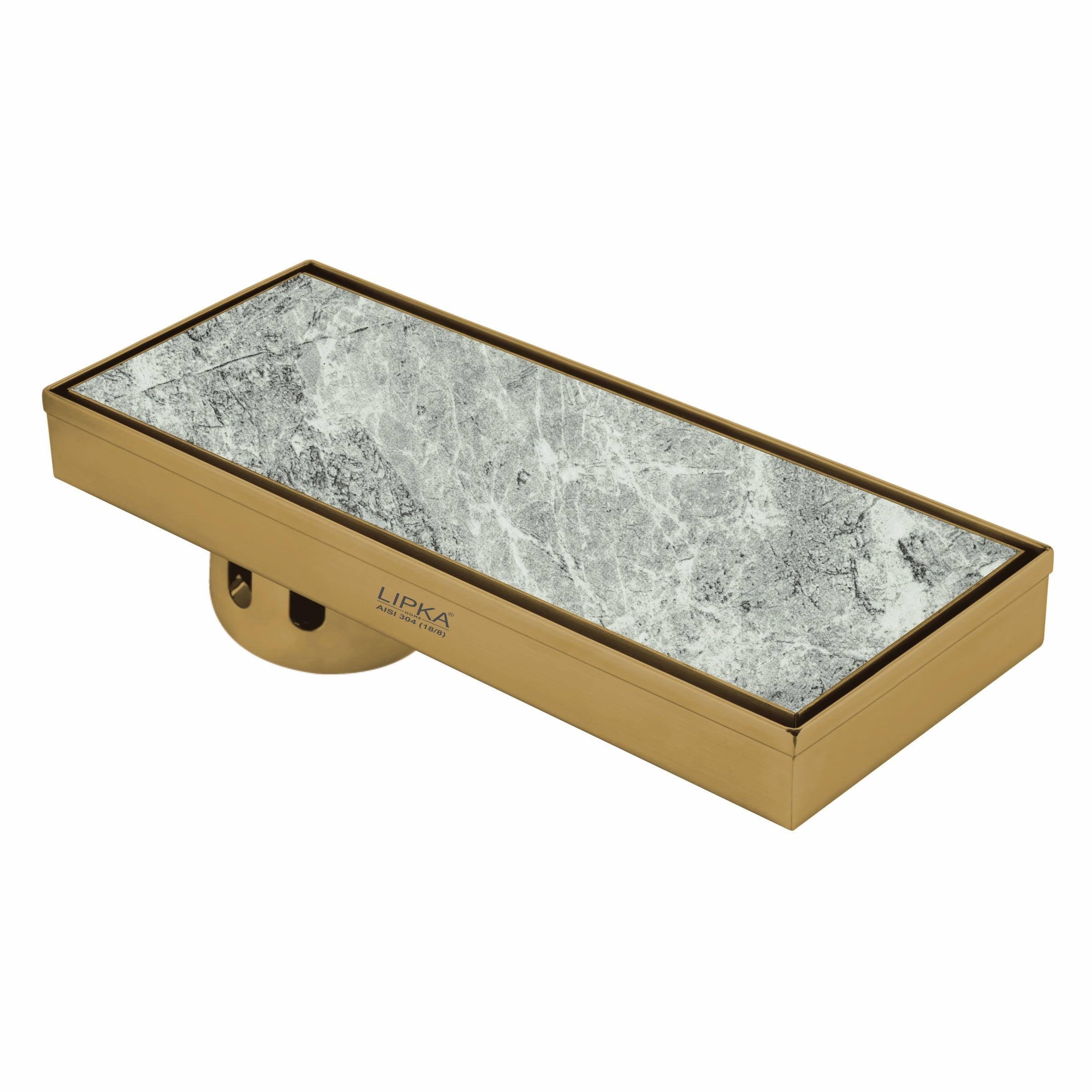 Tile Insert Shower Drain Channel - Yellow Gold (18 x 5 Inches) - LIPKA