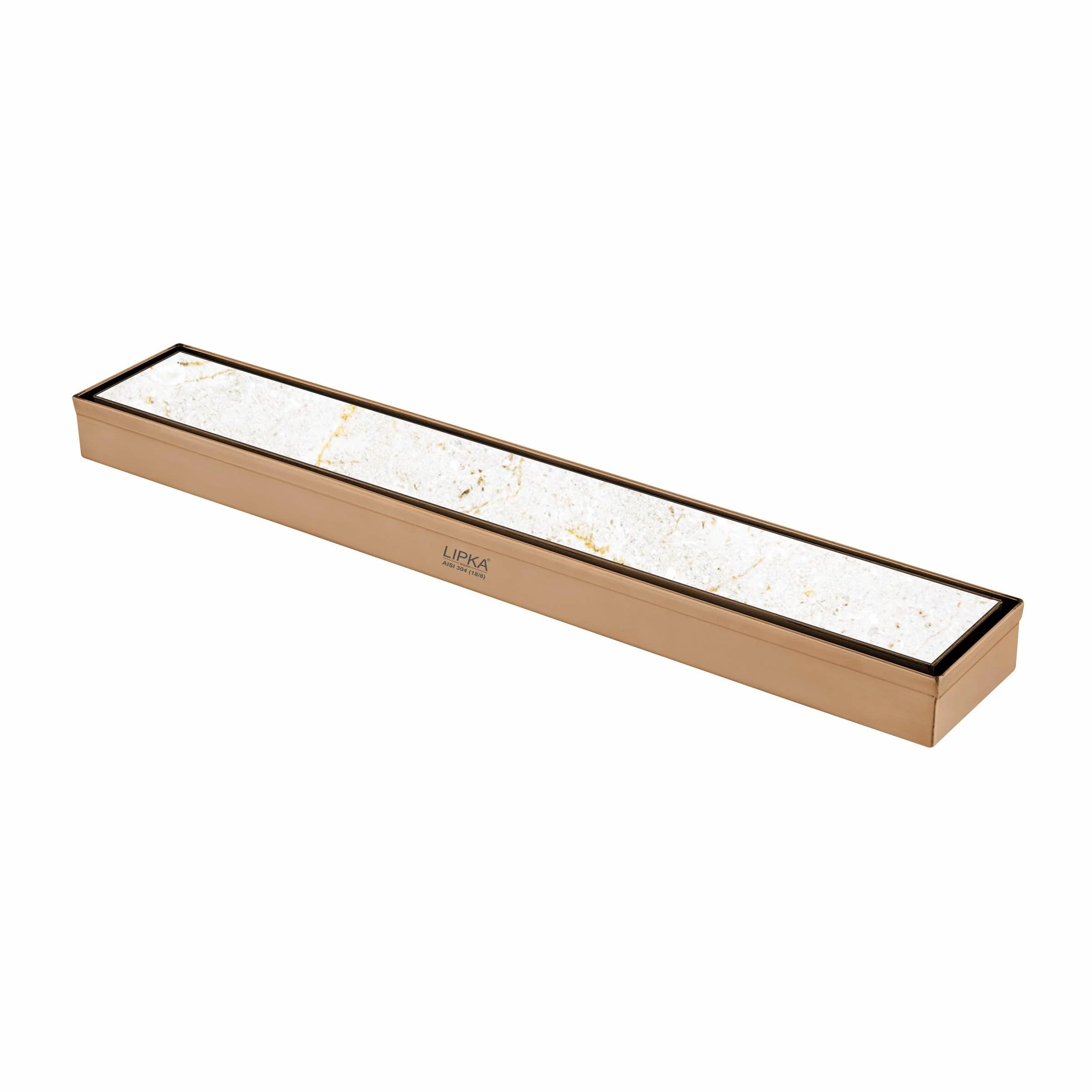 Tile Insert Shower Drain Channel - Yellow Gold (24 x 2 Inches) - LIPKA