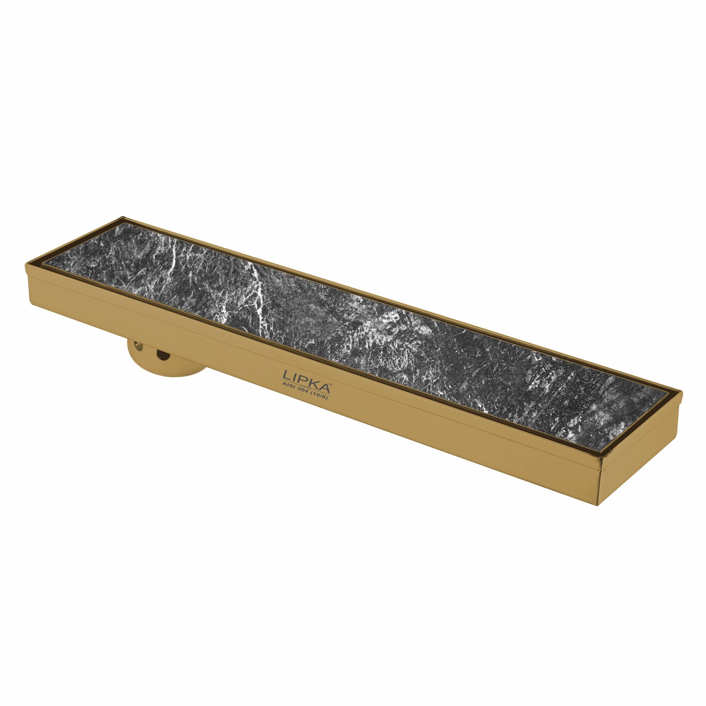 Tile Insert Shower Drain Channel - Yellow Gold (24 x 4 Inches) - LIPKA
