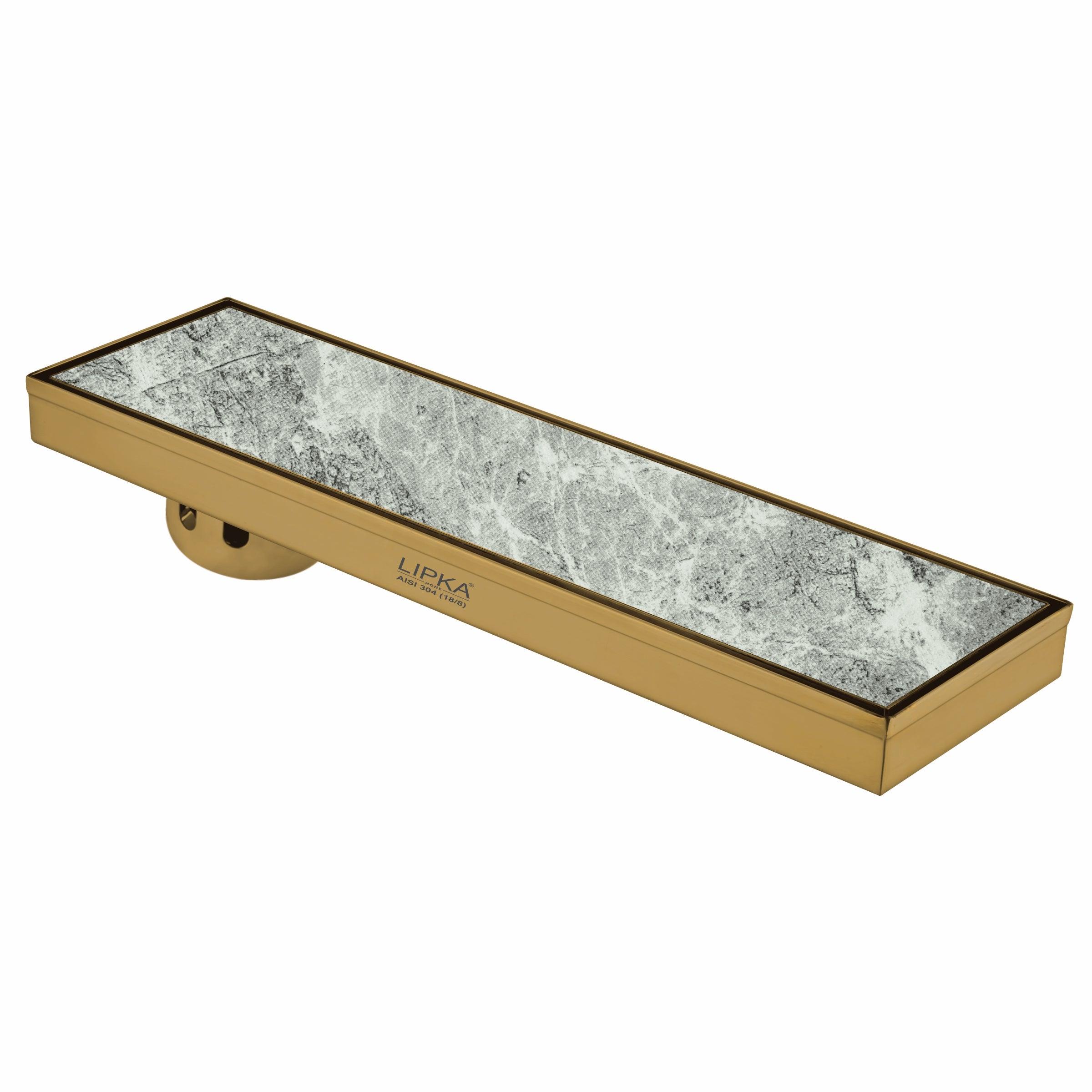 Tile Insert Shower Drain Channel - Yellow Gold (24 x 5 Inches) - LIPKA