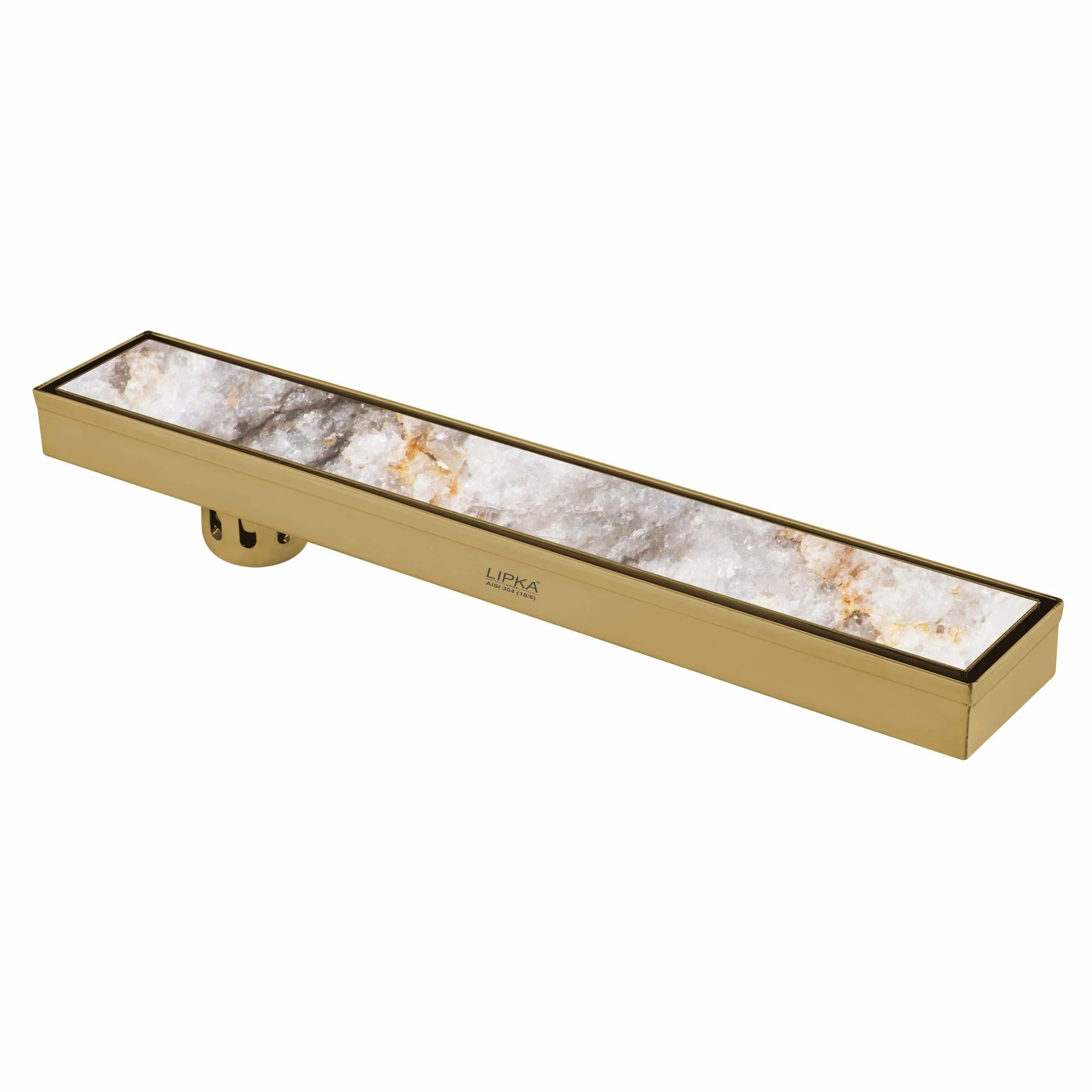 Tile Insert Shower Drain Channel - Yellow Gold (32 x 3 Inches) - LIPKA