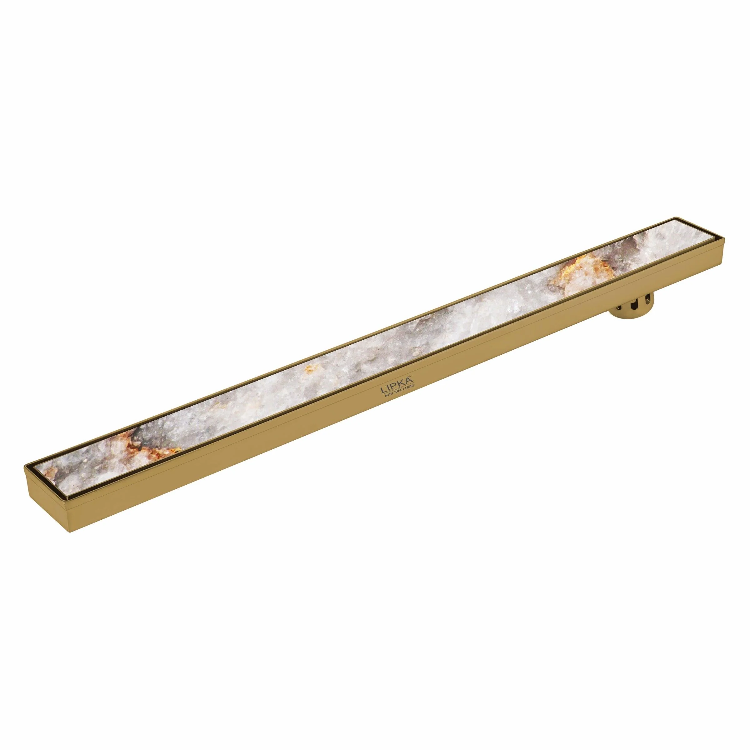 Tile Insert Shower Drain Channel - Yellow Gold (48 x 3 Inches) - LIPKA