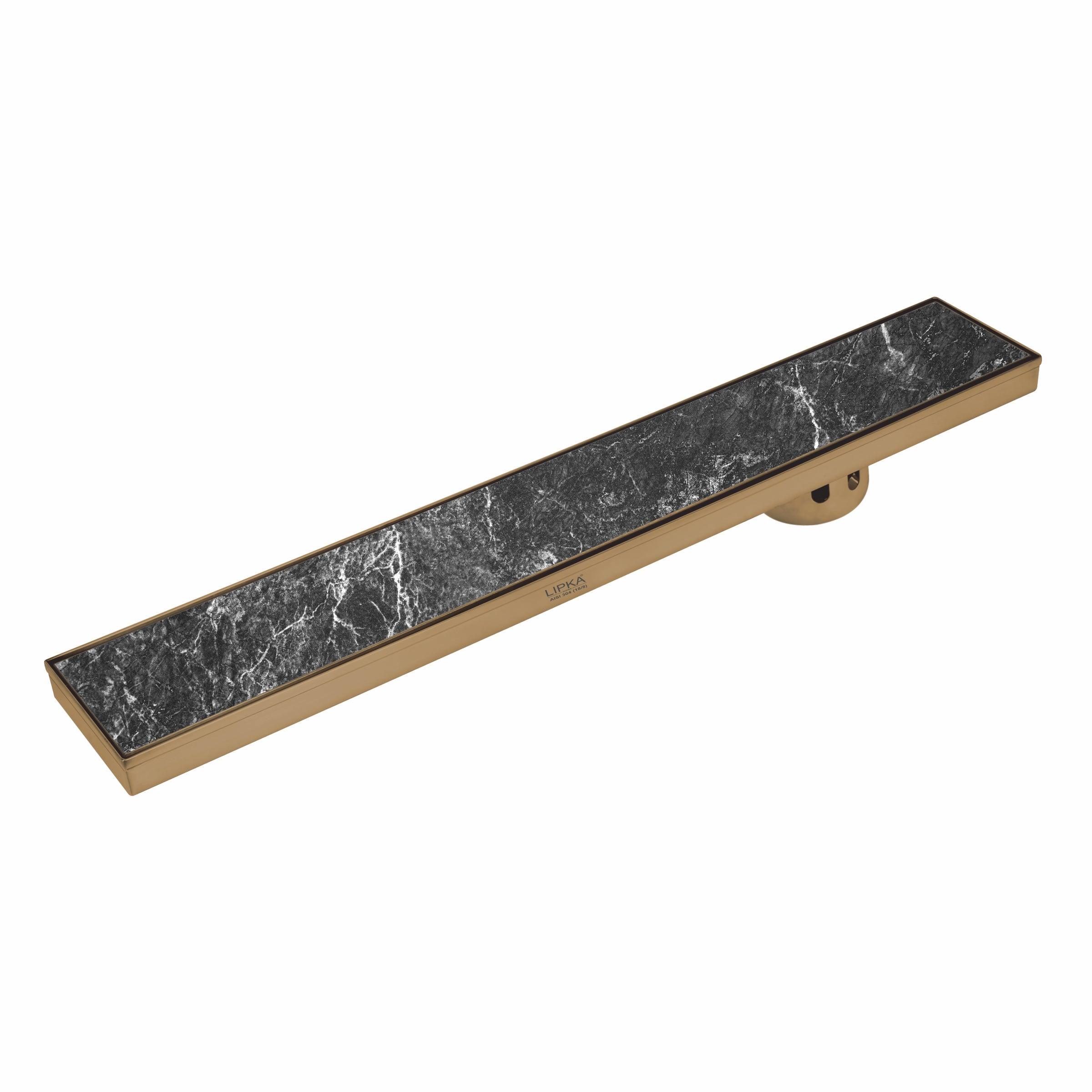 Tile Insert Shower Drain Channel - Yellow Gold (48 x 4 Inches) - LIPKA