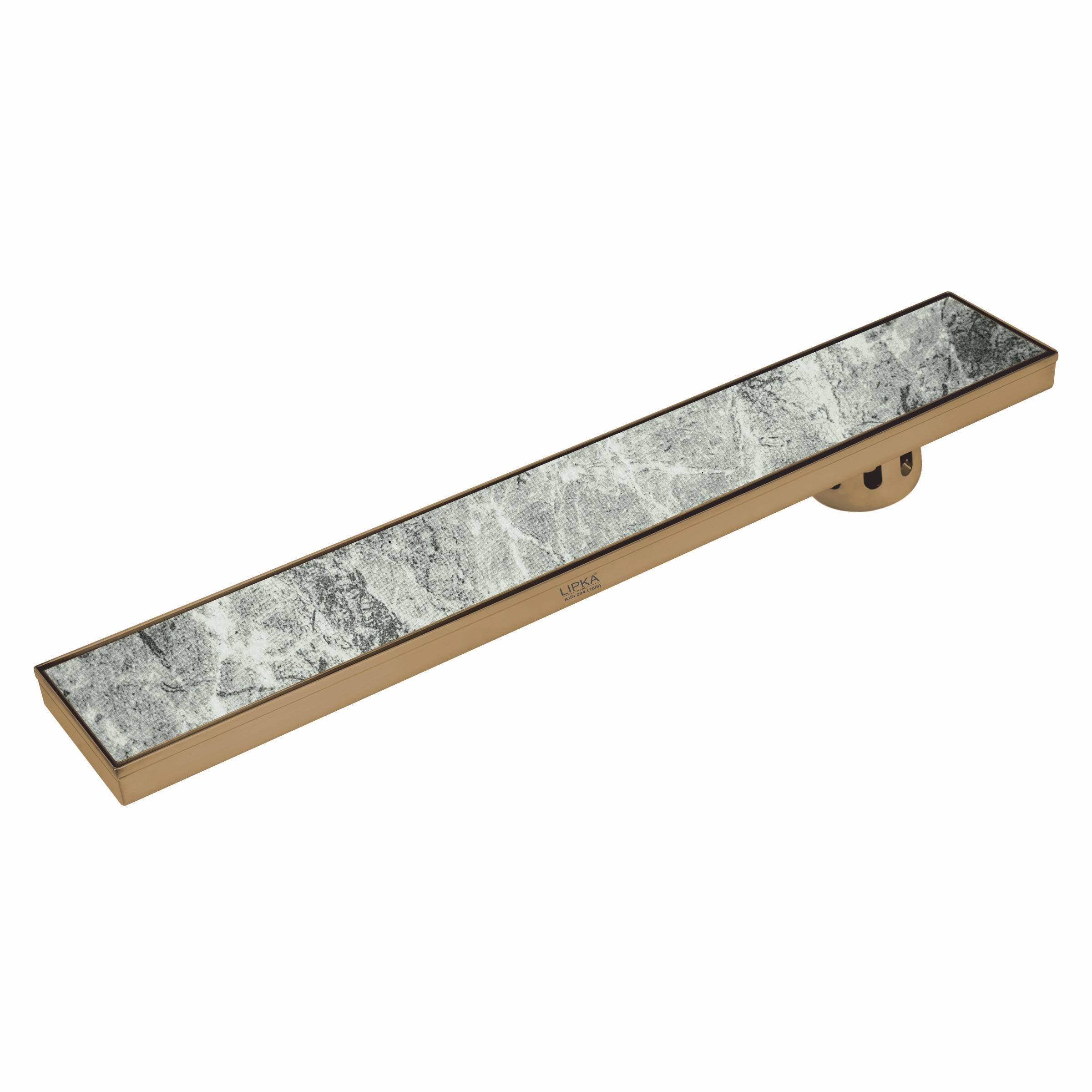 Tile Insert Shower Drain Channel - Yellow Gold (48 x 5 Inches) - LIPKA