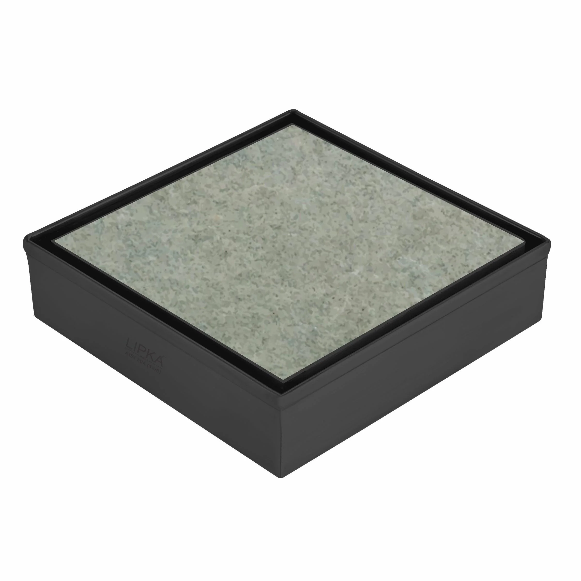 Tile Insert Square Floor Drain - Black (5 x 5 Inches) - LIPKA